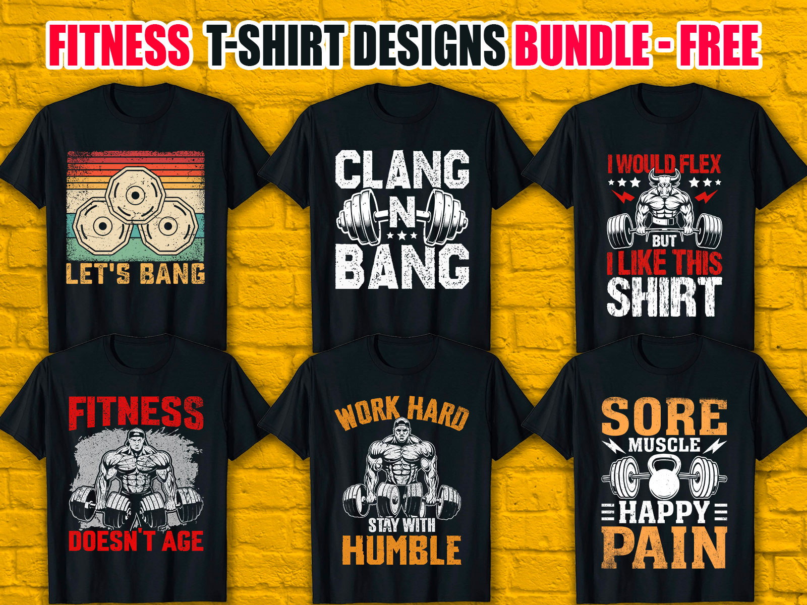 Fitness T-Shirt Designs Bundle V.3