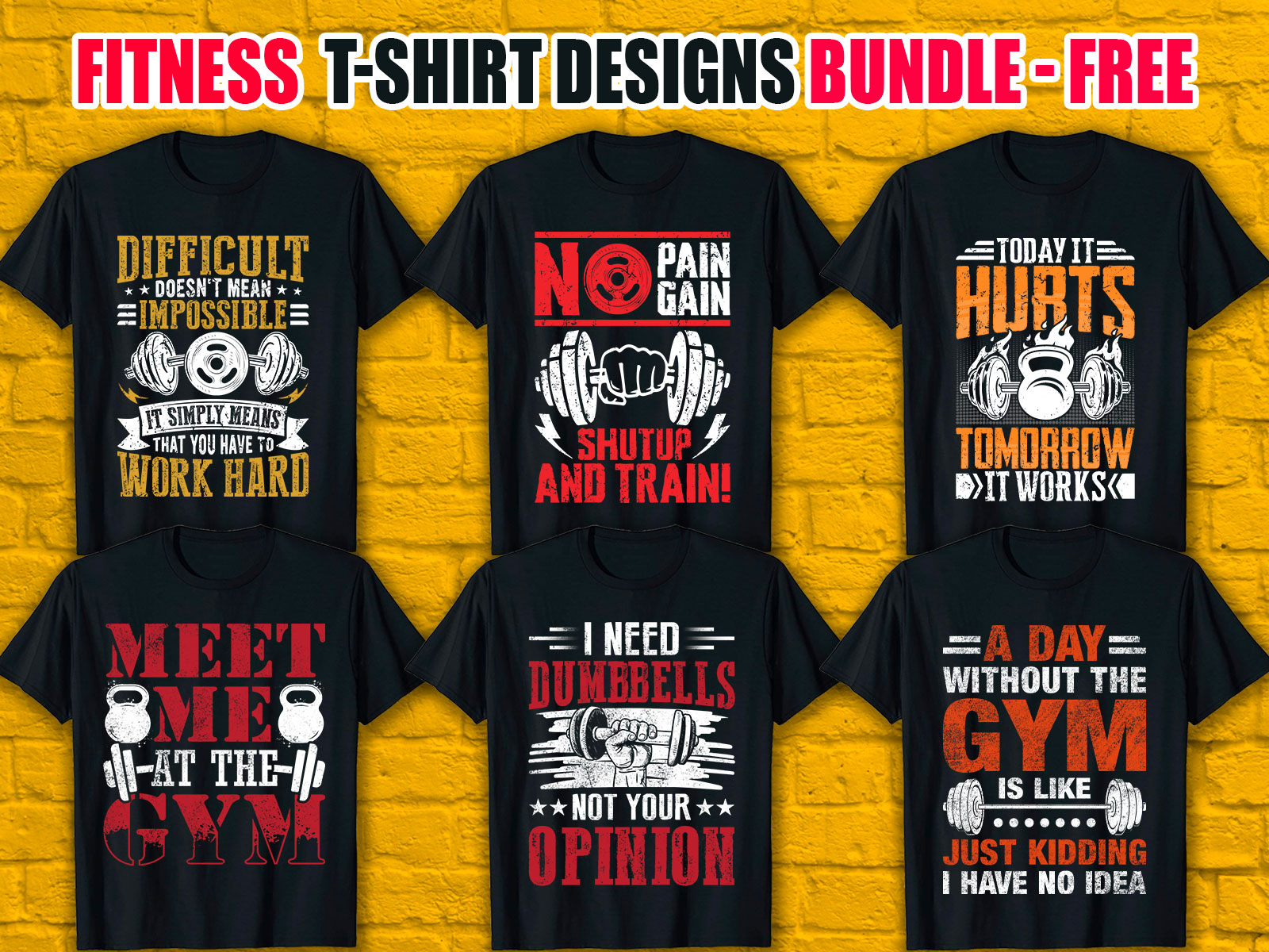 Fitness T-Shirt Designs Bundle V.3