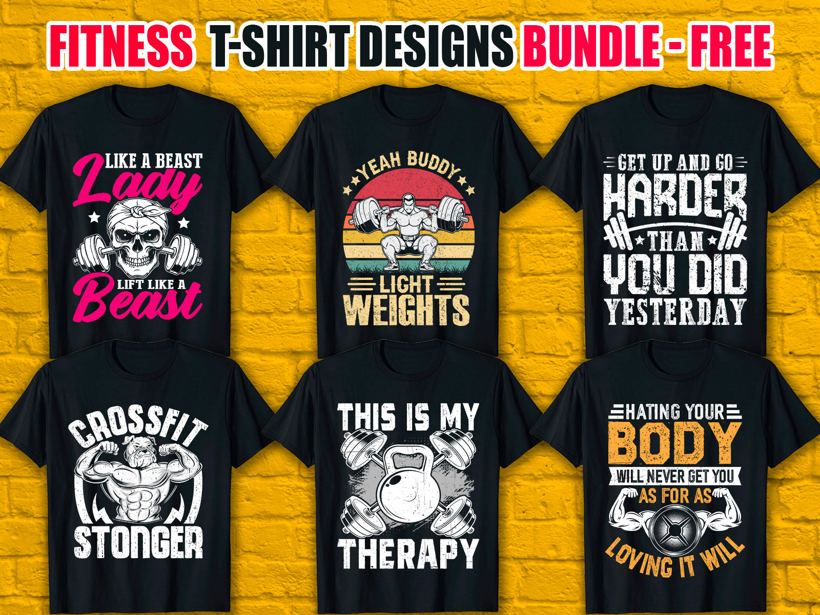 Fitness T-Shirt Designs Bundle V.3