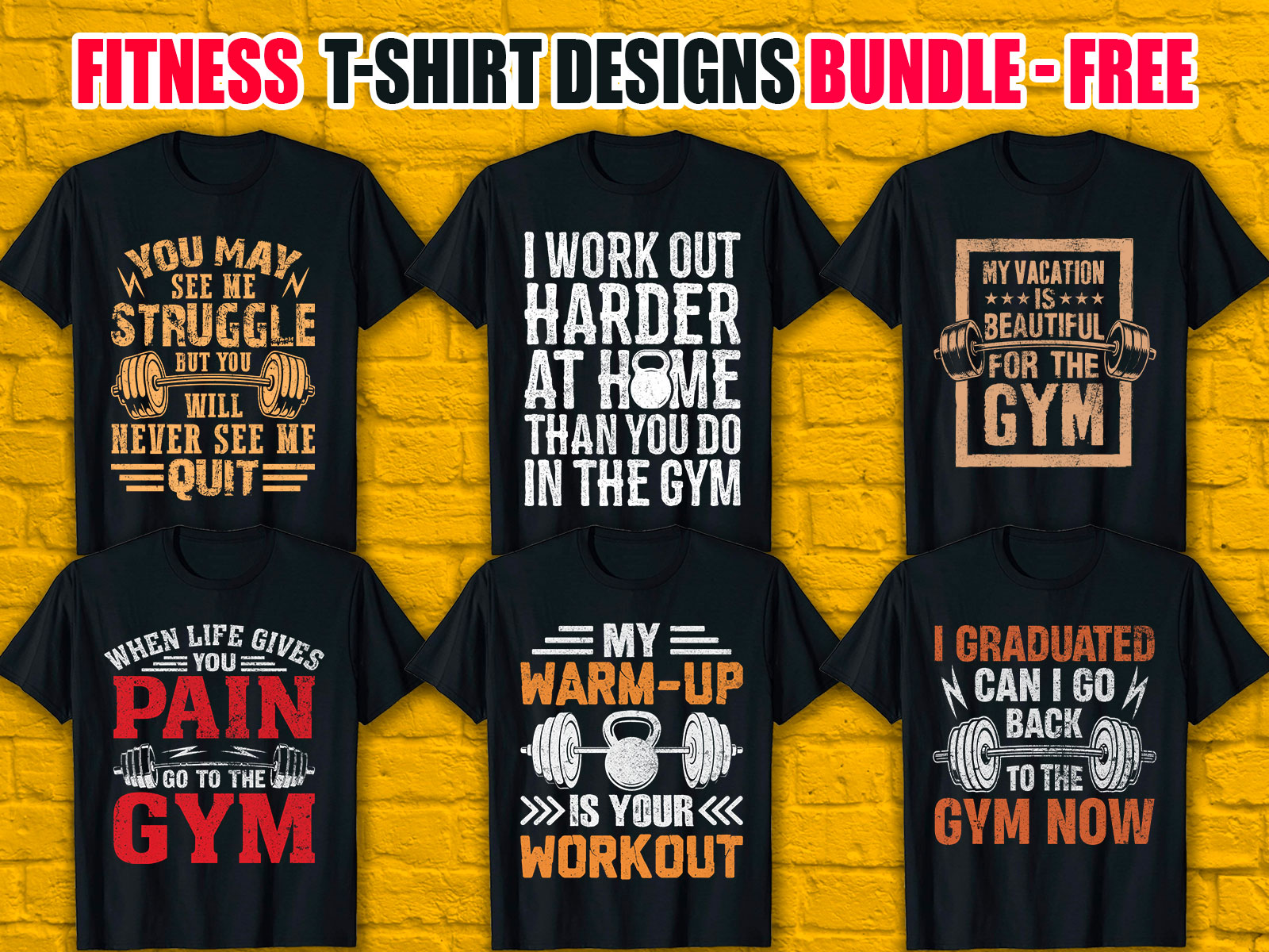 Fitness T-Shirt Designs Bundle V.3