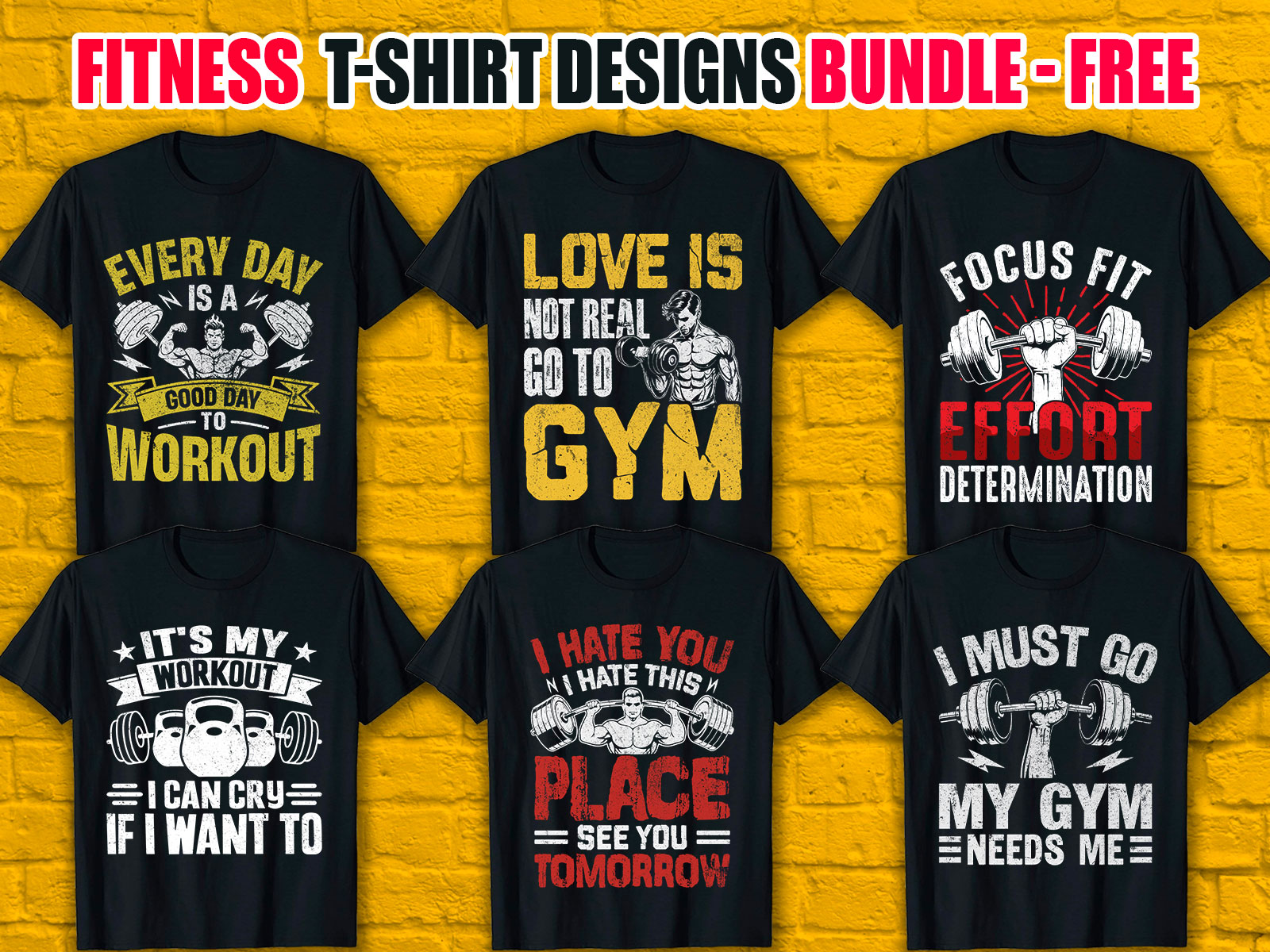 Fitness T-Shirt Designs Bundle V.3