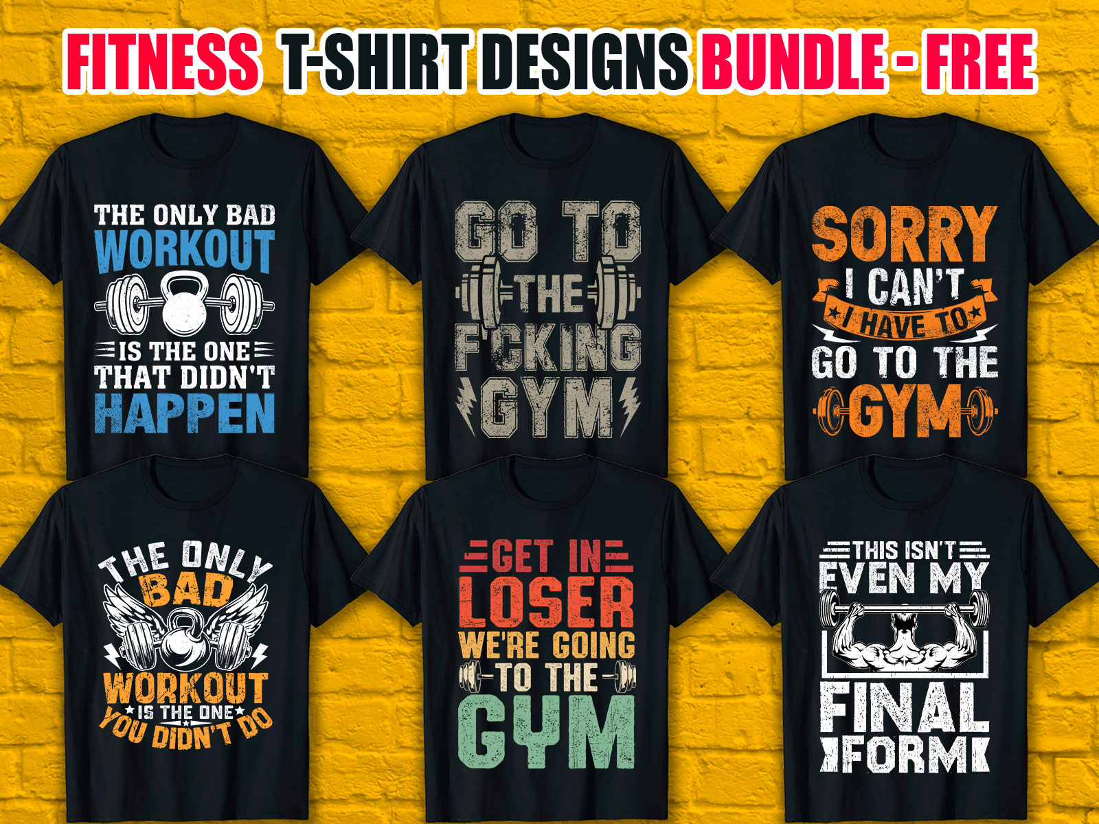 Fitness T-Shirt Designs Bundle V.3