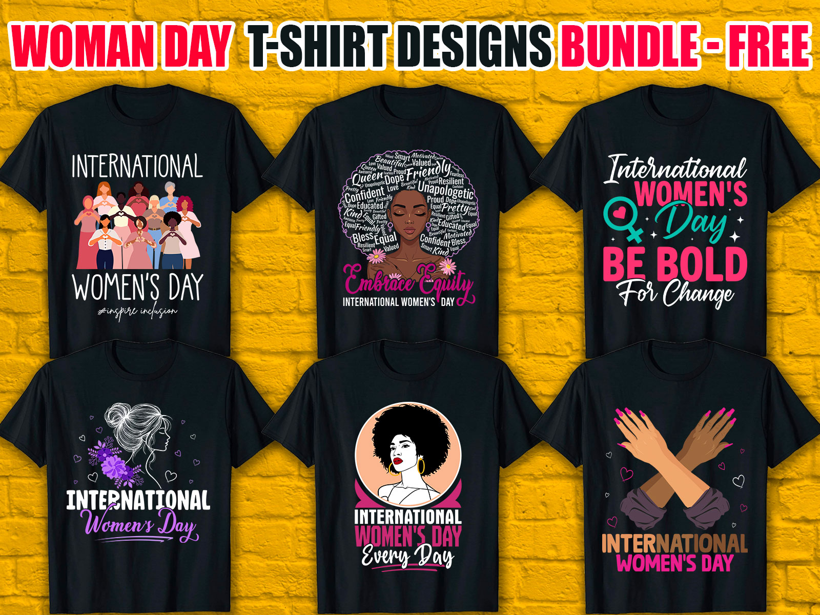 International Women's Day T-Shirt Designs Bundle V.1