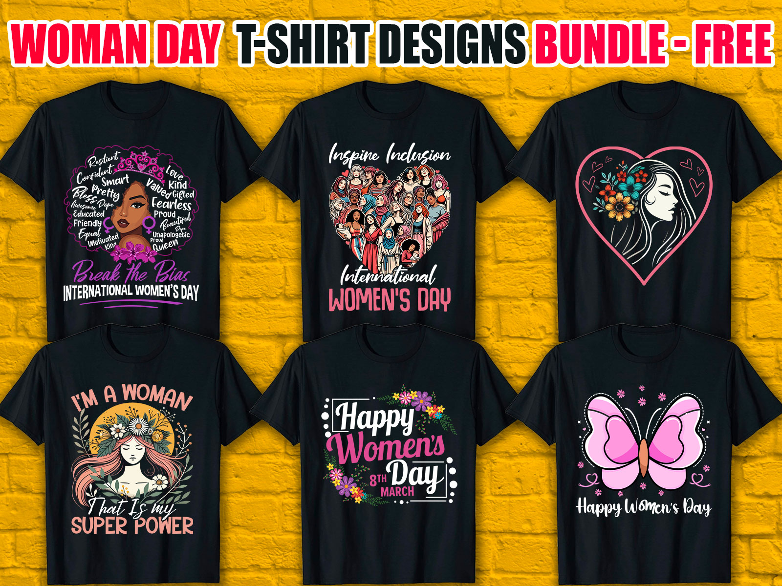 International Women's Day T-Shirt Designs Bundle V.1