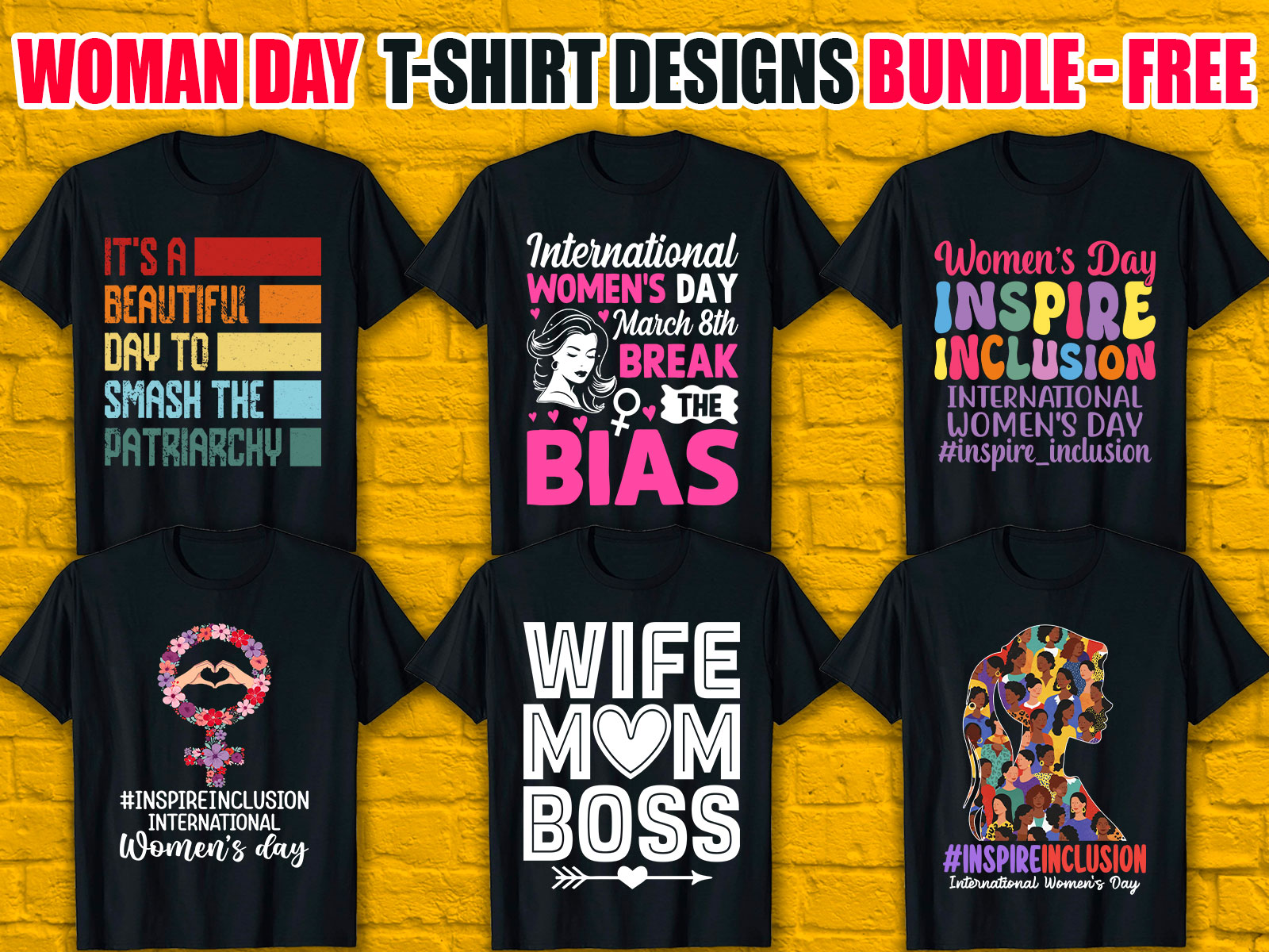 International Women's Day T-Shirt Designs Bundle V.1