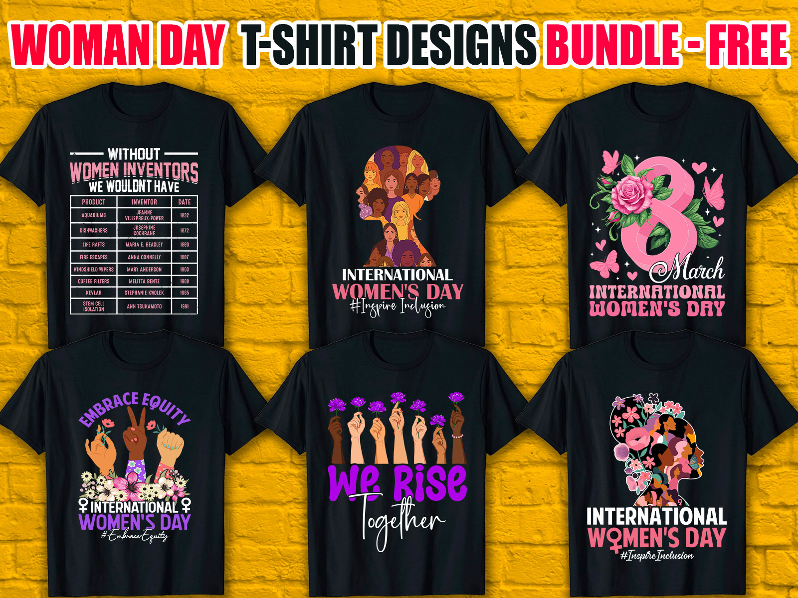 International Women's Day T-Shirt Designs Bundle V.1