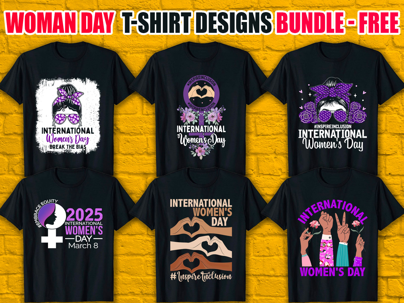 International Women's Day T-Shirt Designs Bundle V.1