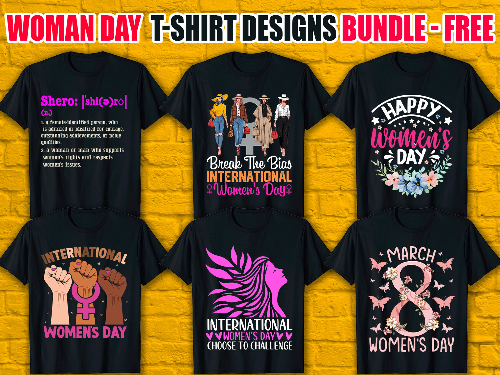 International Women's Day T-Shirt Designs Bundle V.1