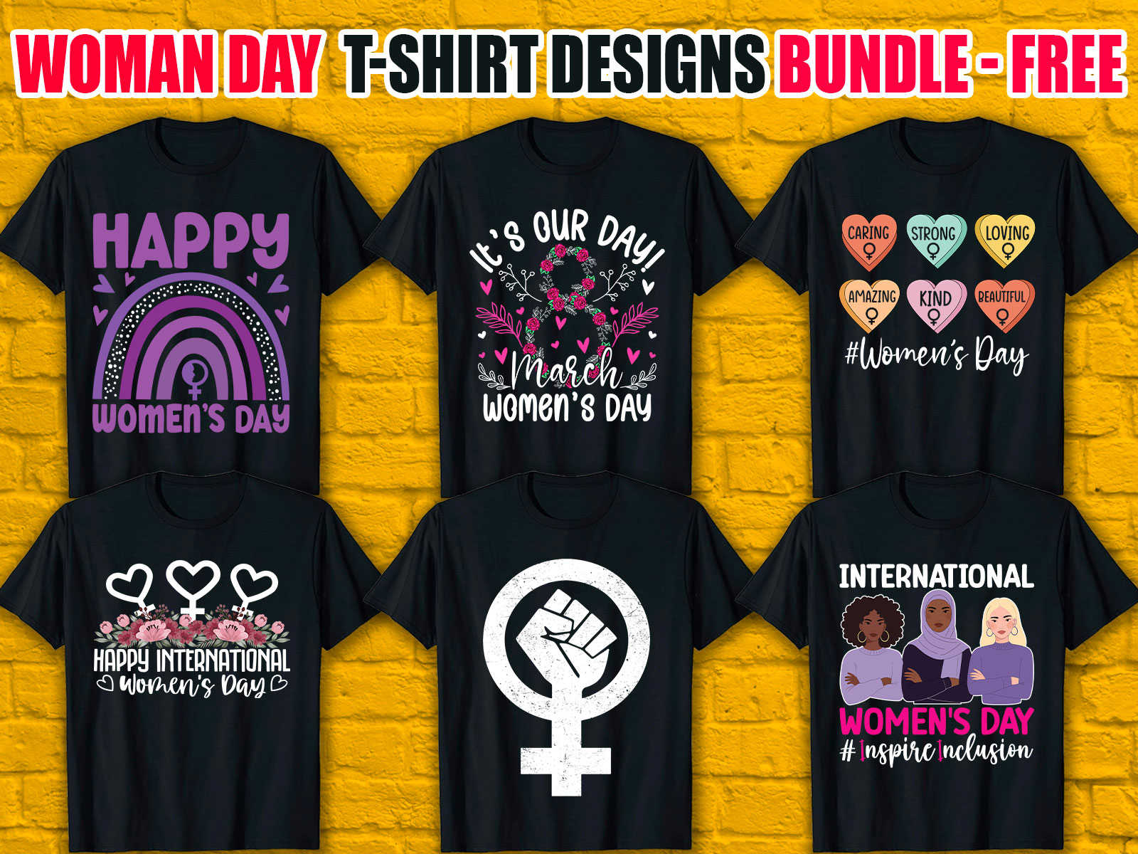 International Women's Day T-Shirt Designs Bundle V.1