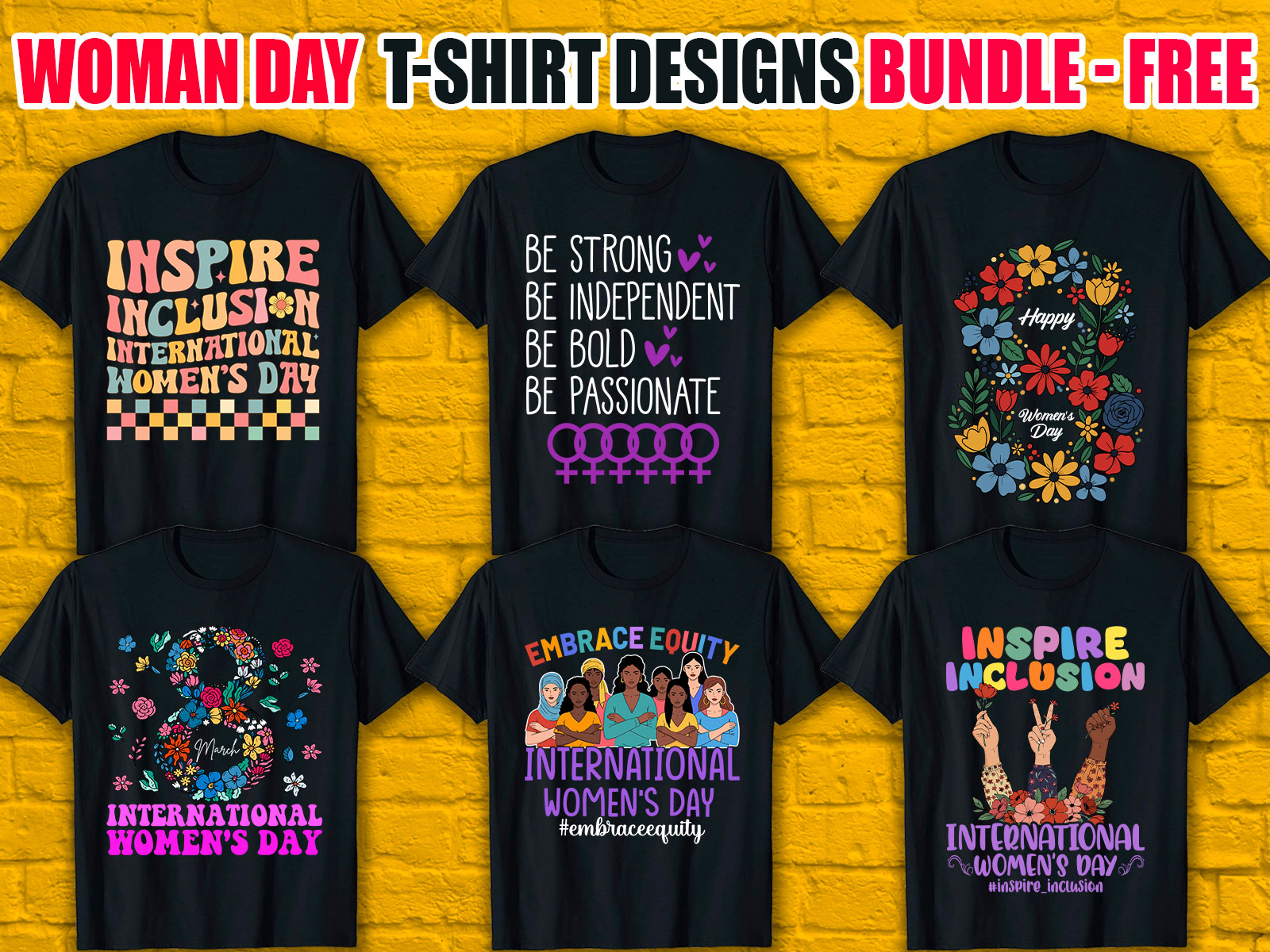 International Women's Day T-Shirt Designs Bundle V.1