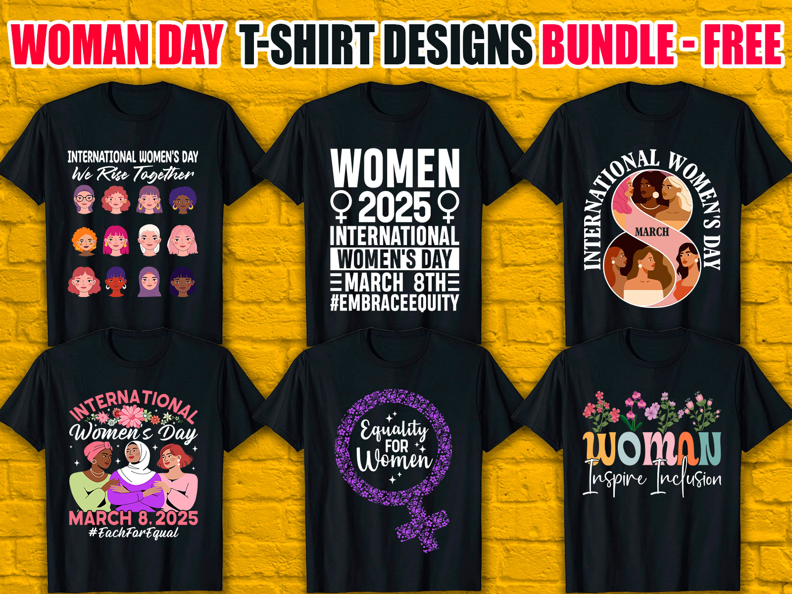 International Women's Day T-Shirt Designs Bundle V.2