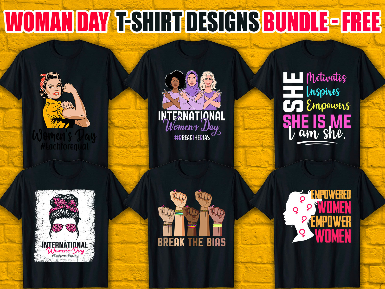 International Women's Day T-Shirt Designs Bundle V.2