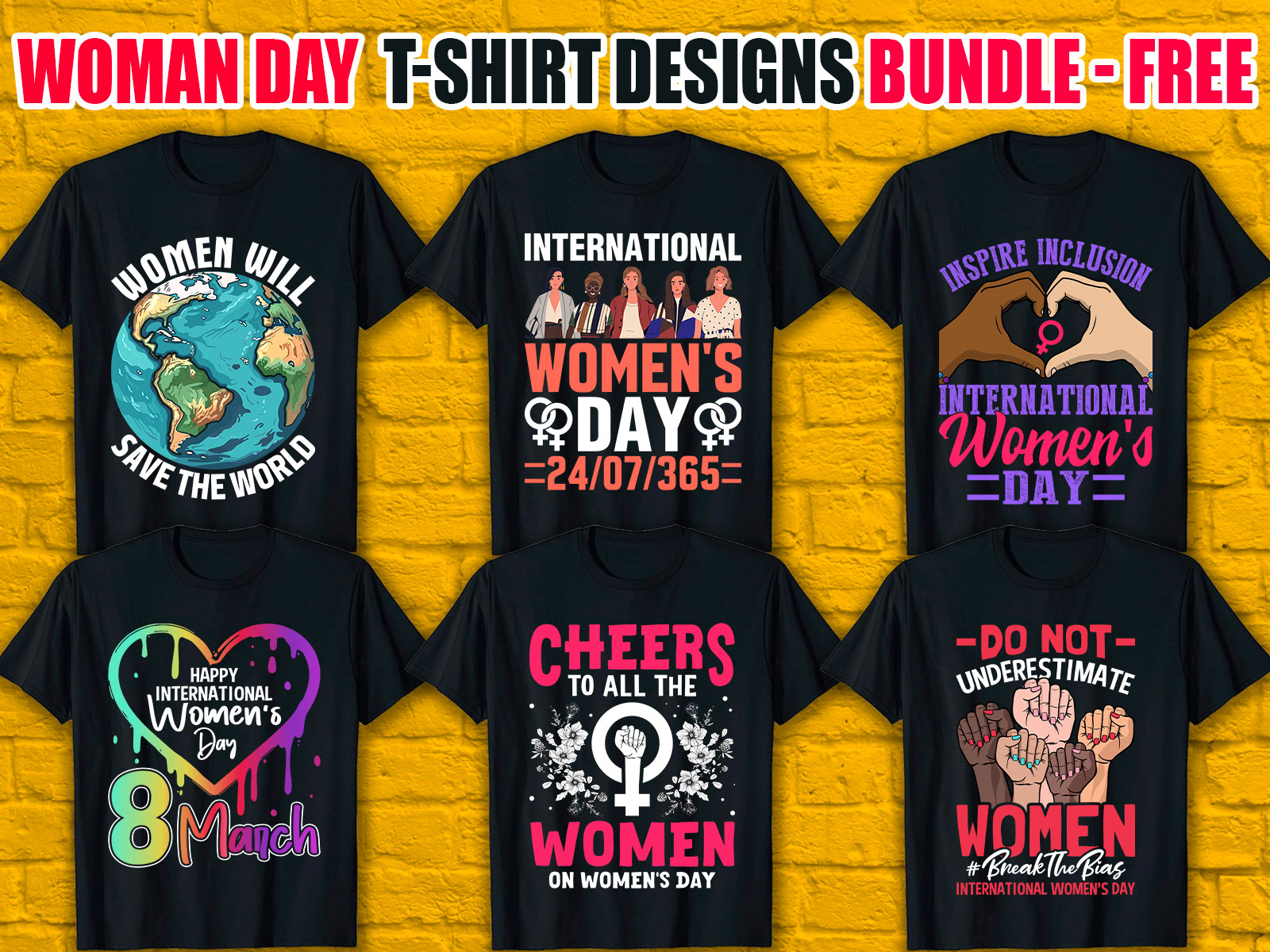 International Women's Day T-Shirt Designs Bundle V.2