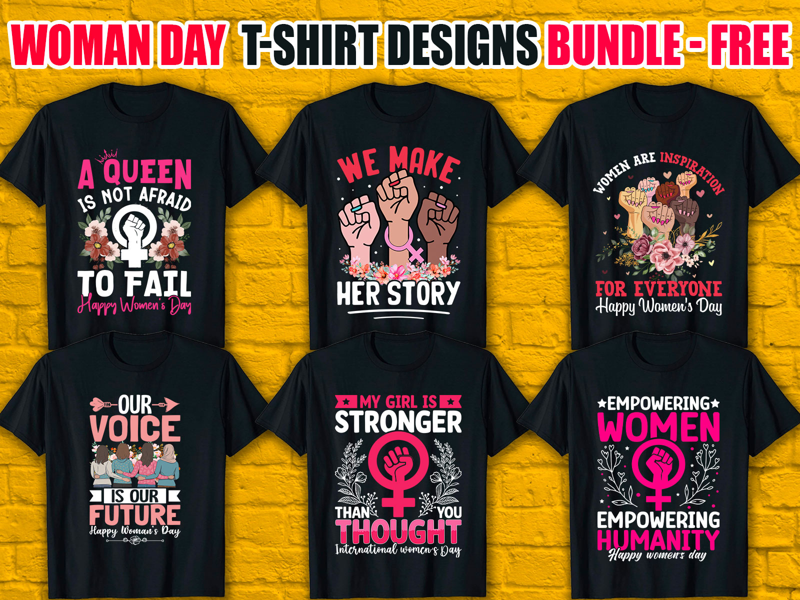 International Women's Day T-Shirt Designs Bundle V.2