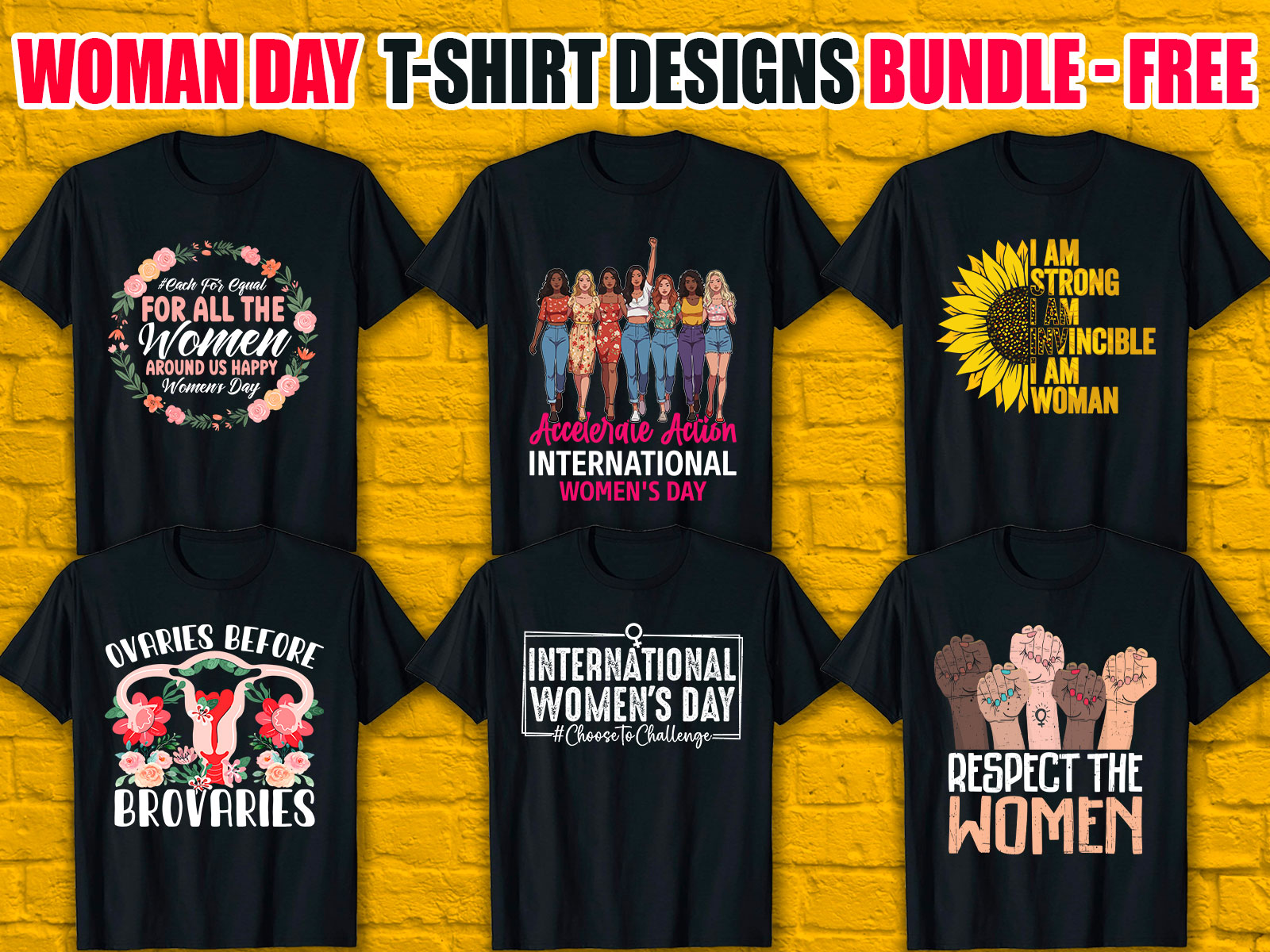 International Women's Day T-Shirt Designs Bundle V.2