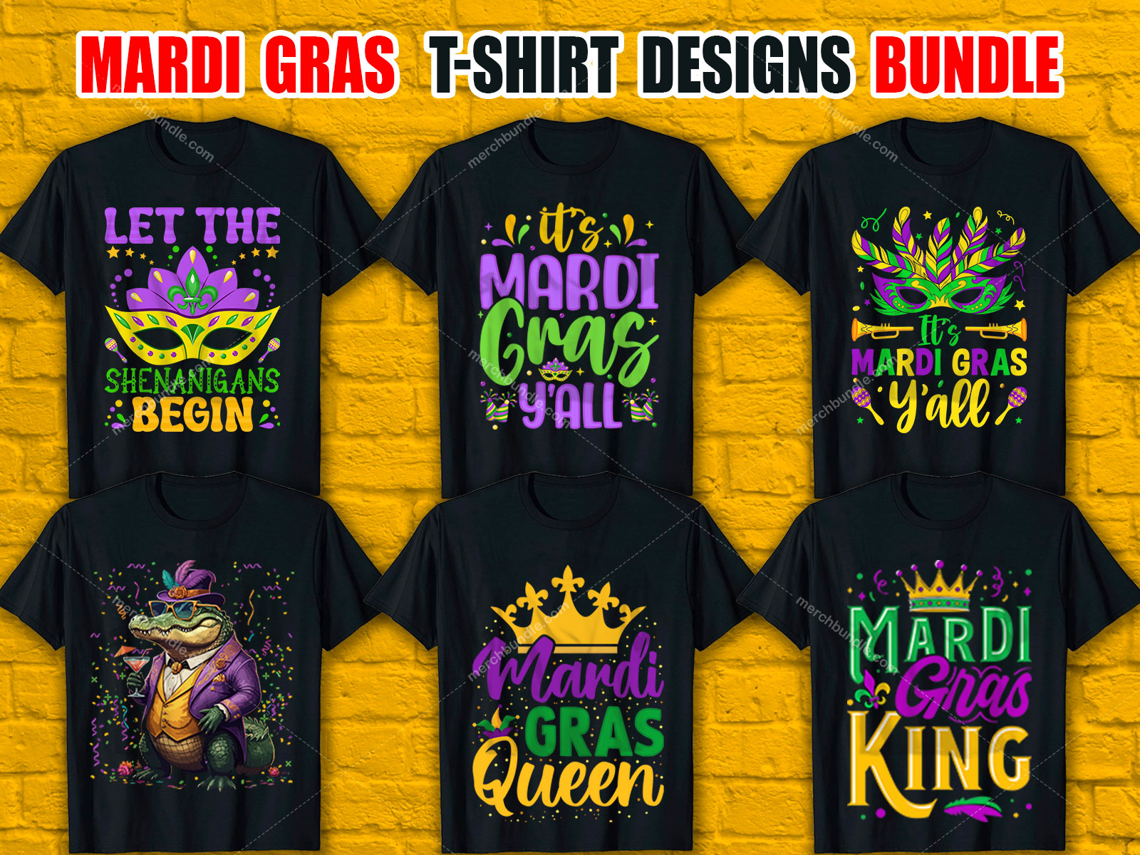 Mardi Gras T-Shirt Designs Bundle V.1