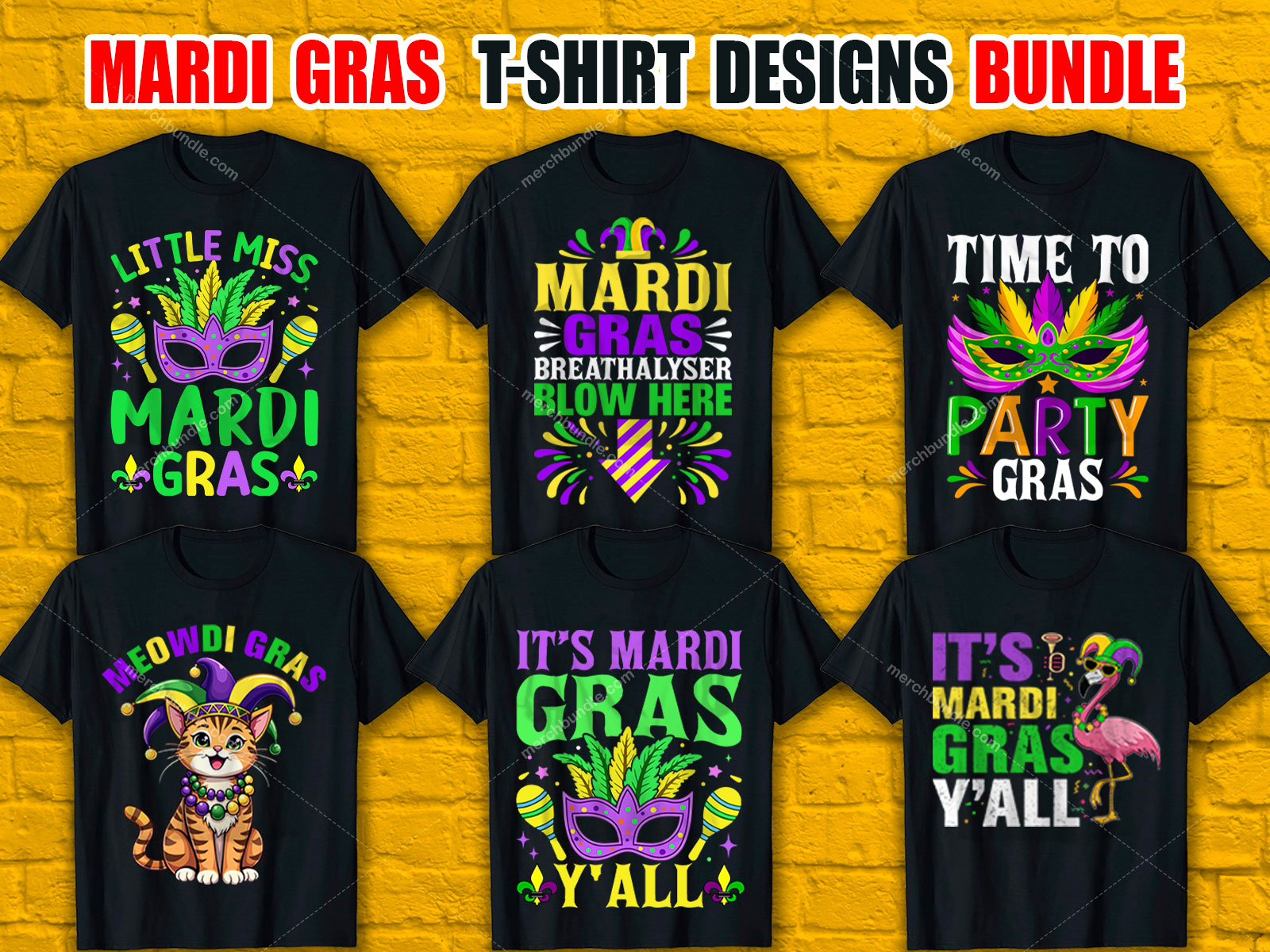 Mardi Gras T-Shirt Designs Bundle V.1