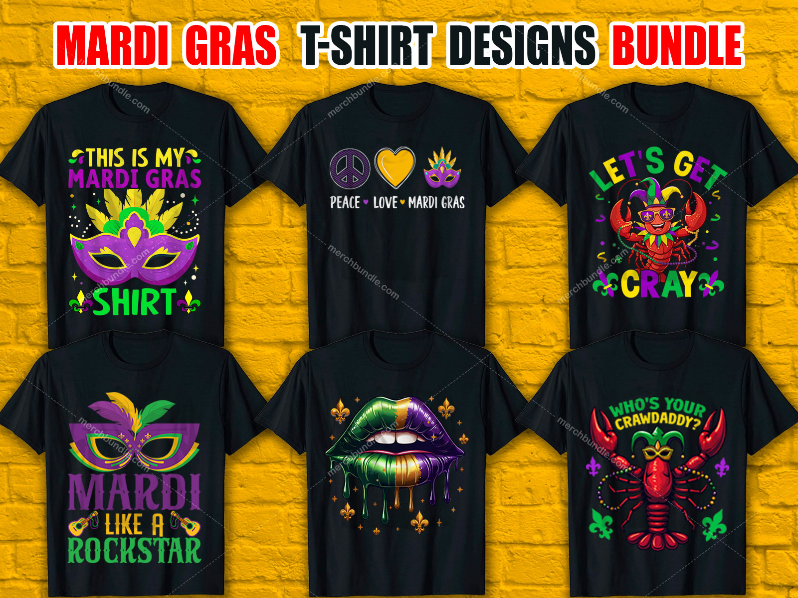 Mardi Gras T-Shirt Designs Bundle V.1