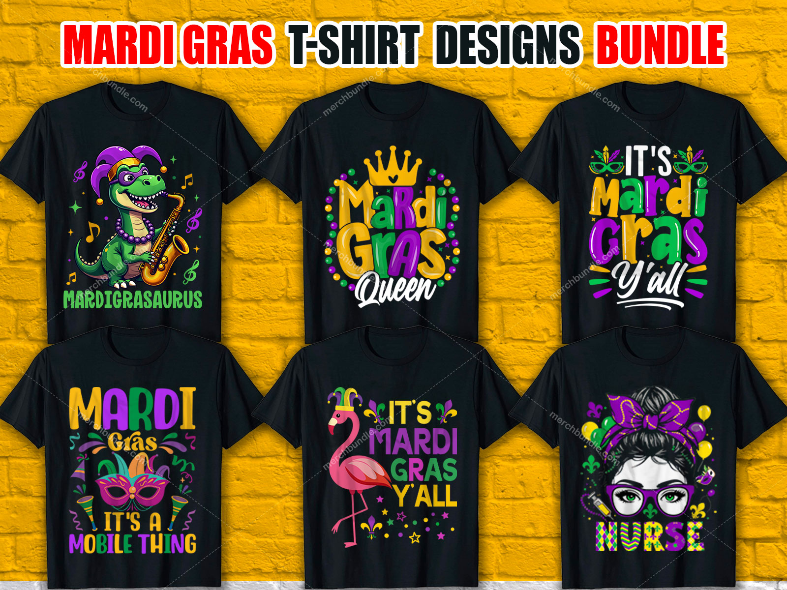 Mardi Gras T-Shirt Designs Bundle V.2