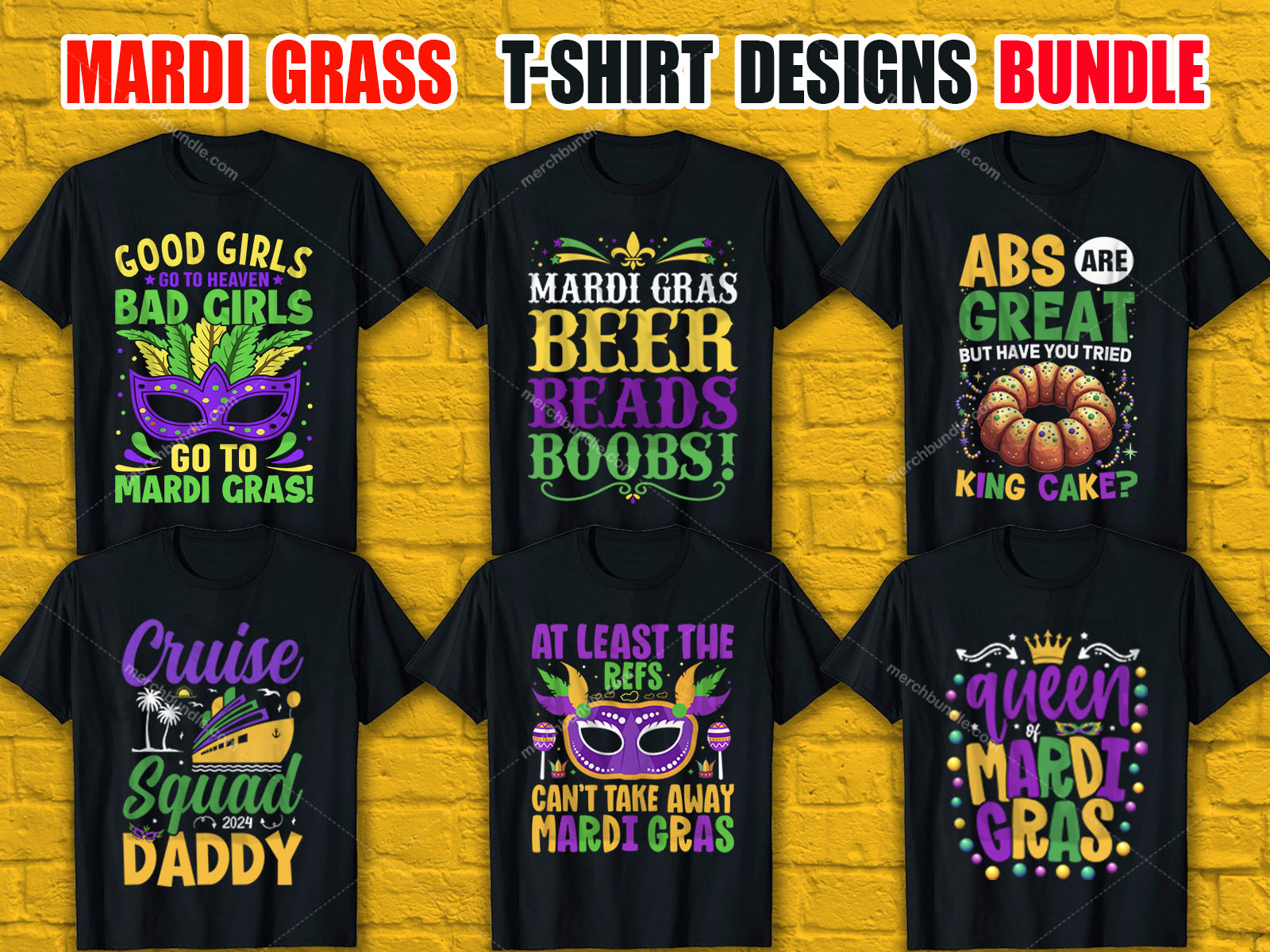 Mardi Gras T-Shirt Designs Bundle V.3