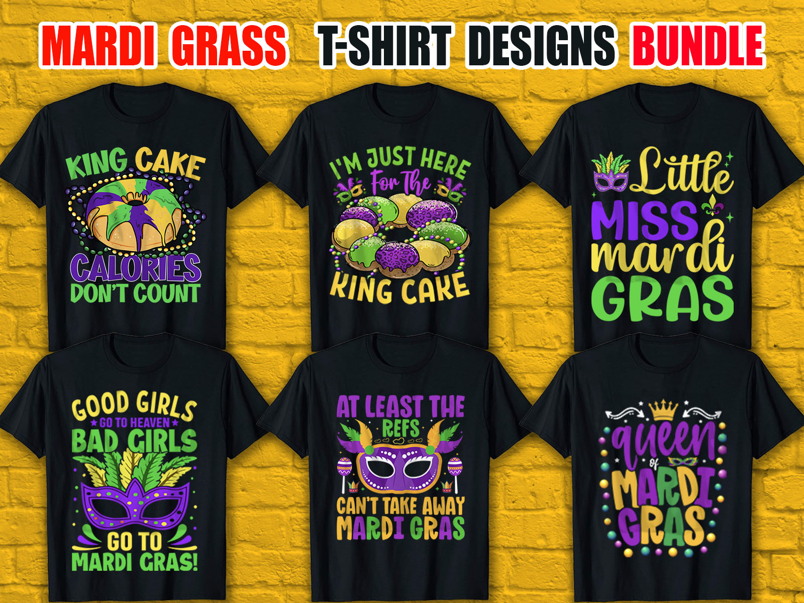 Mardi Gras T-Shirt Designs Bundle V.3