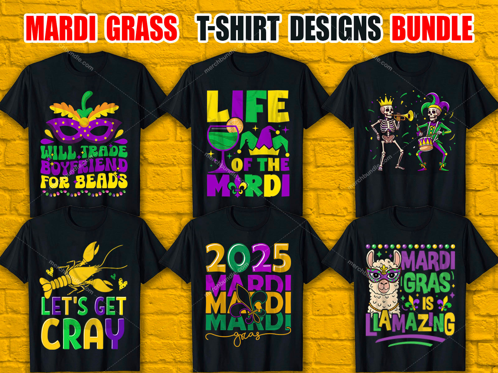 Mardi Gras T-Shirt Designs Bundle V.3