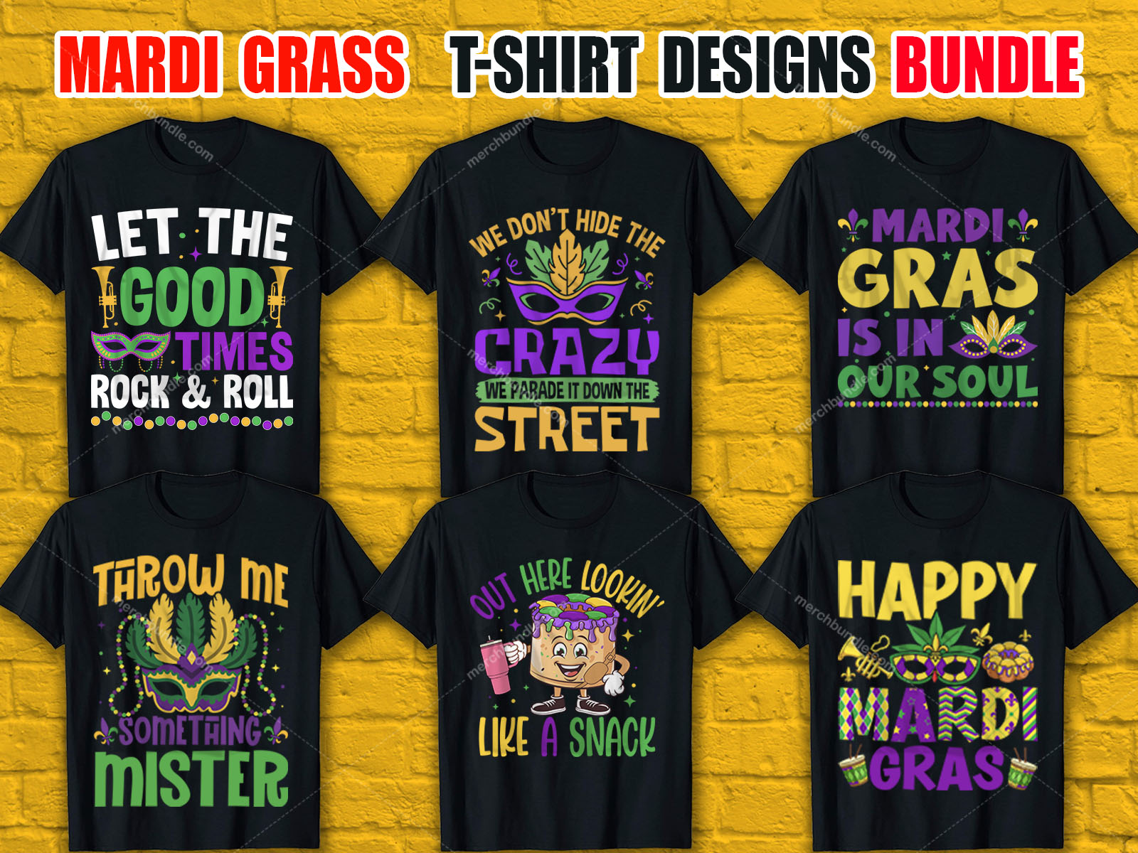 Mardi Gras T-Shirt Designs Bundle V.3