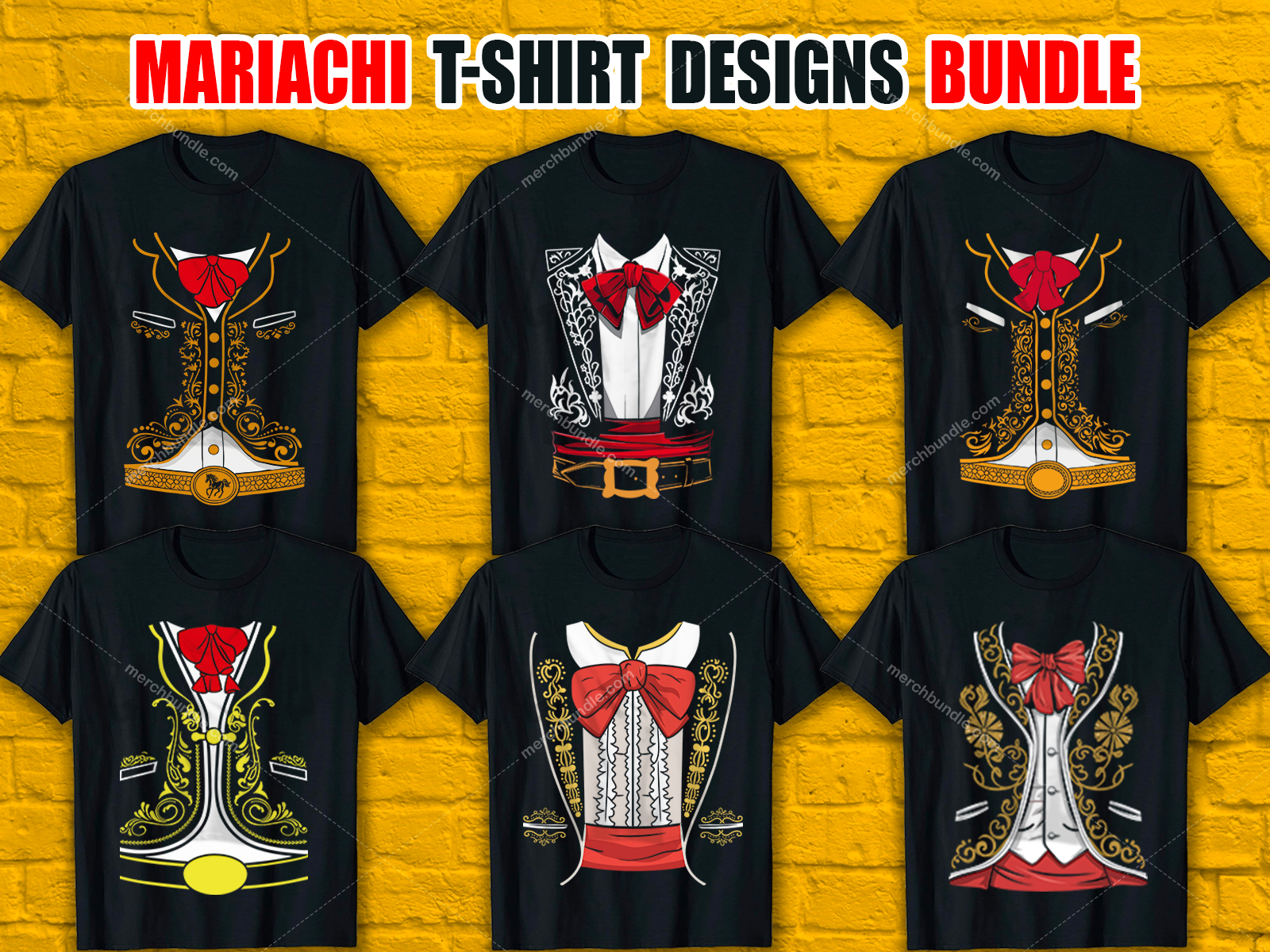 Mariachi T-Shirt Designs Bundle V.2