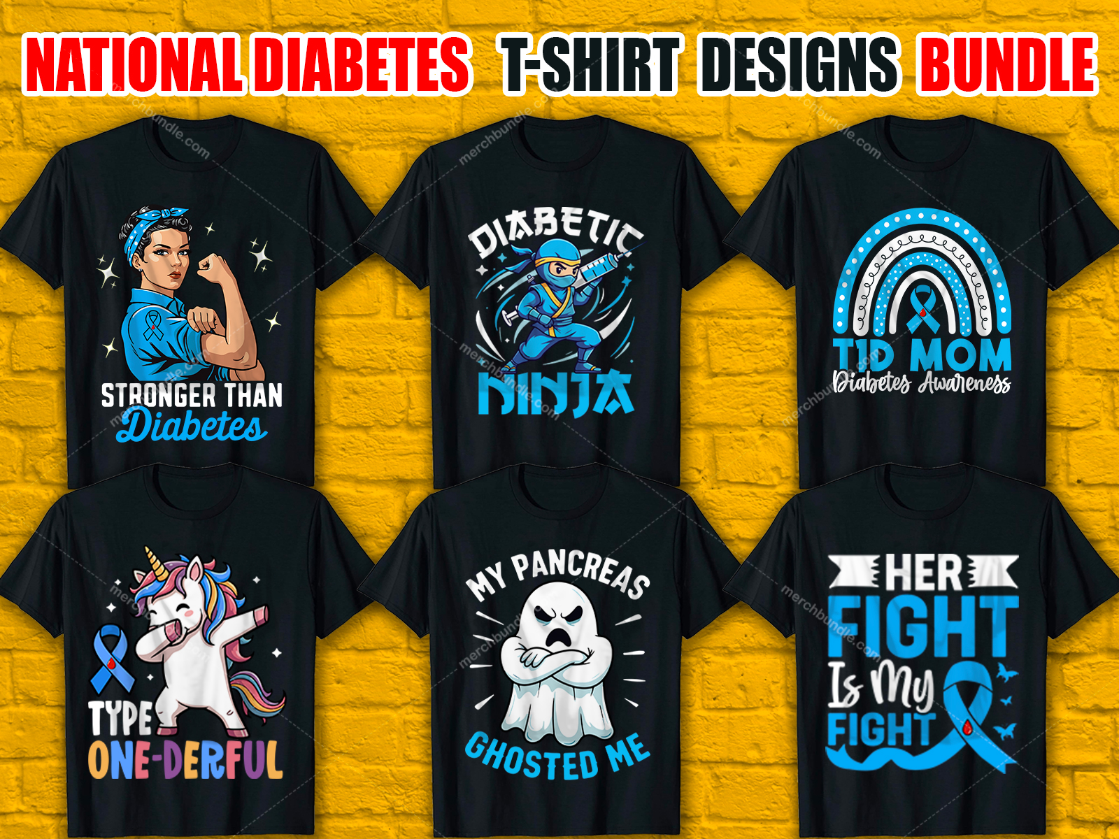 National Diabetes Month T-Shirt Designs Bundle V.2