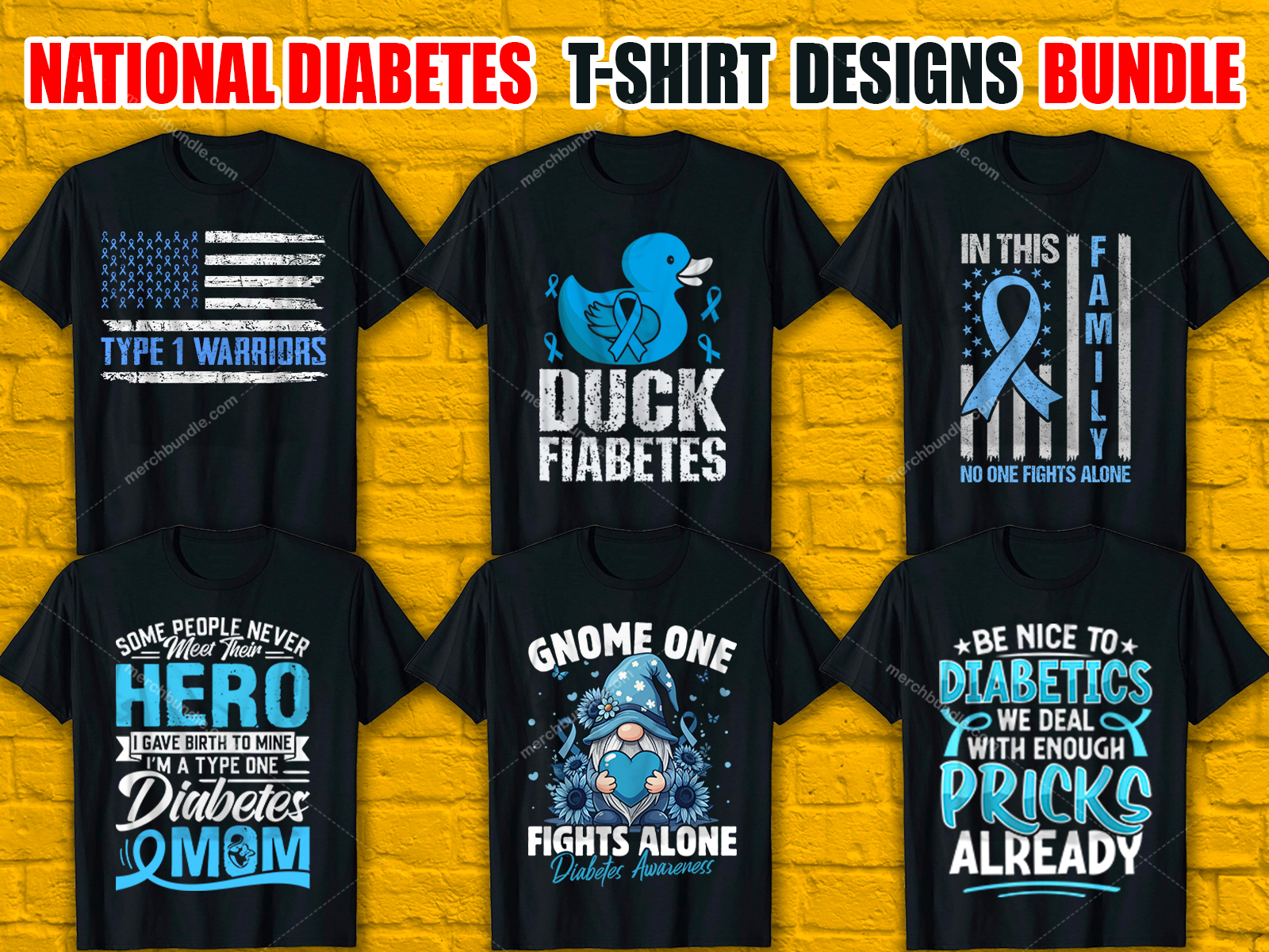 National Diabetes Month T-Shirt Designs Bundle V.2