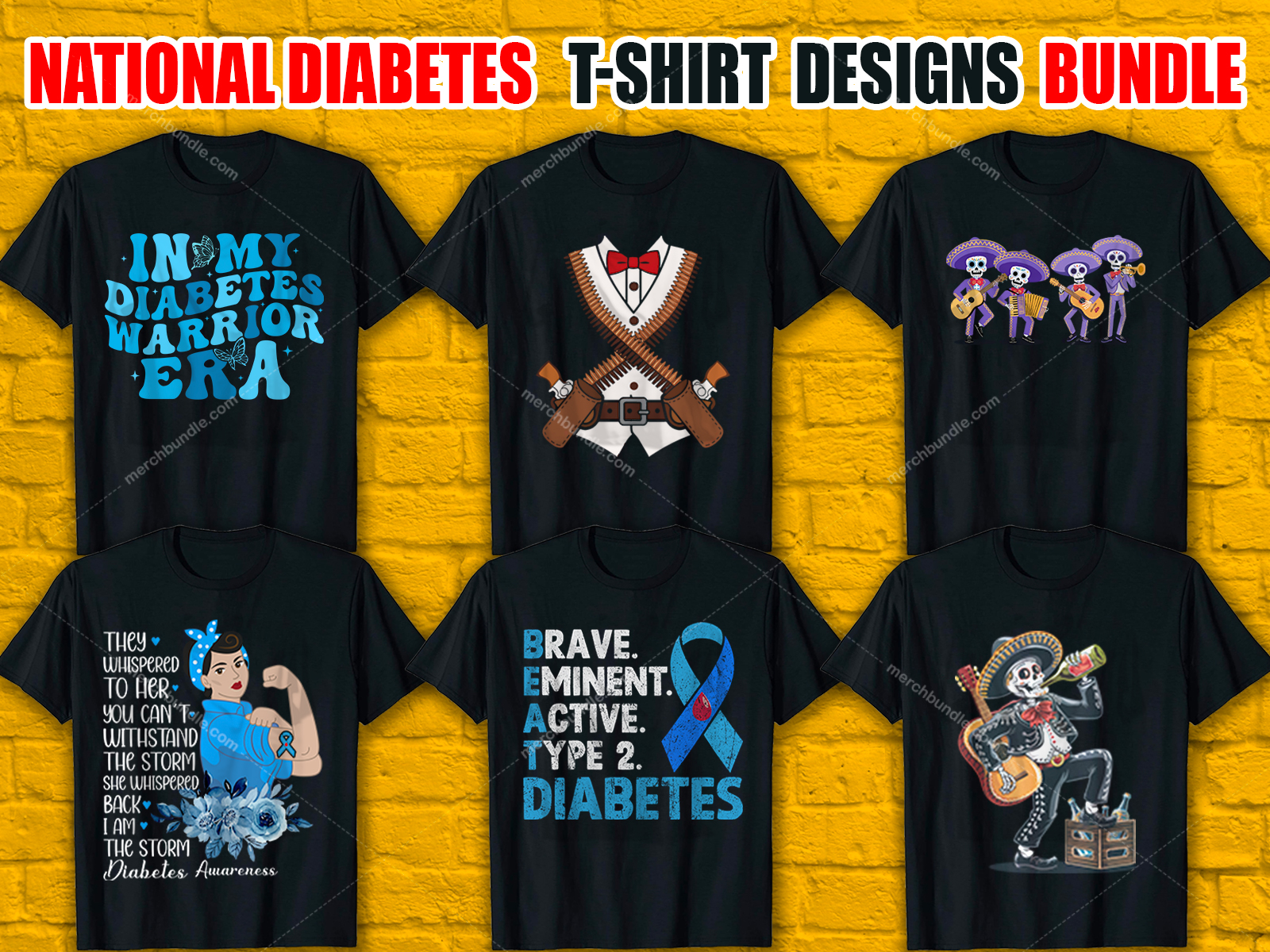 National Diabetes Month T-Shirt Designs Bundle V.2