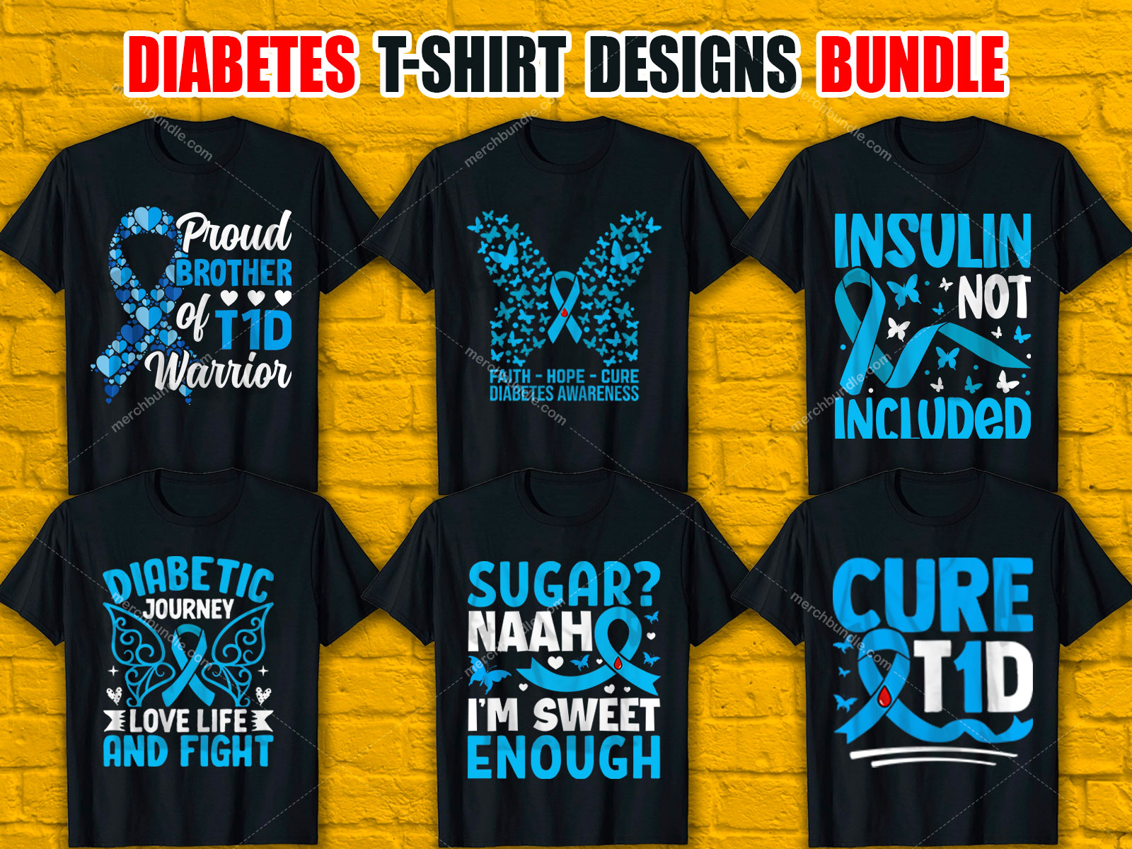 National Diabetes Month T-Shirt Designs Bundle V.3