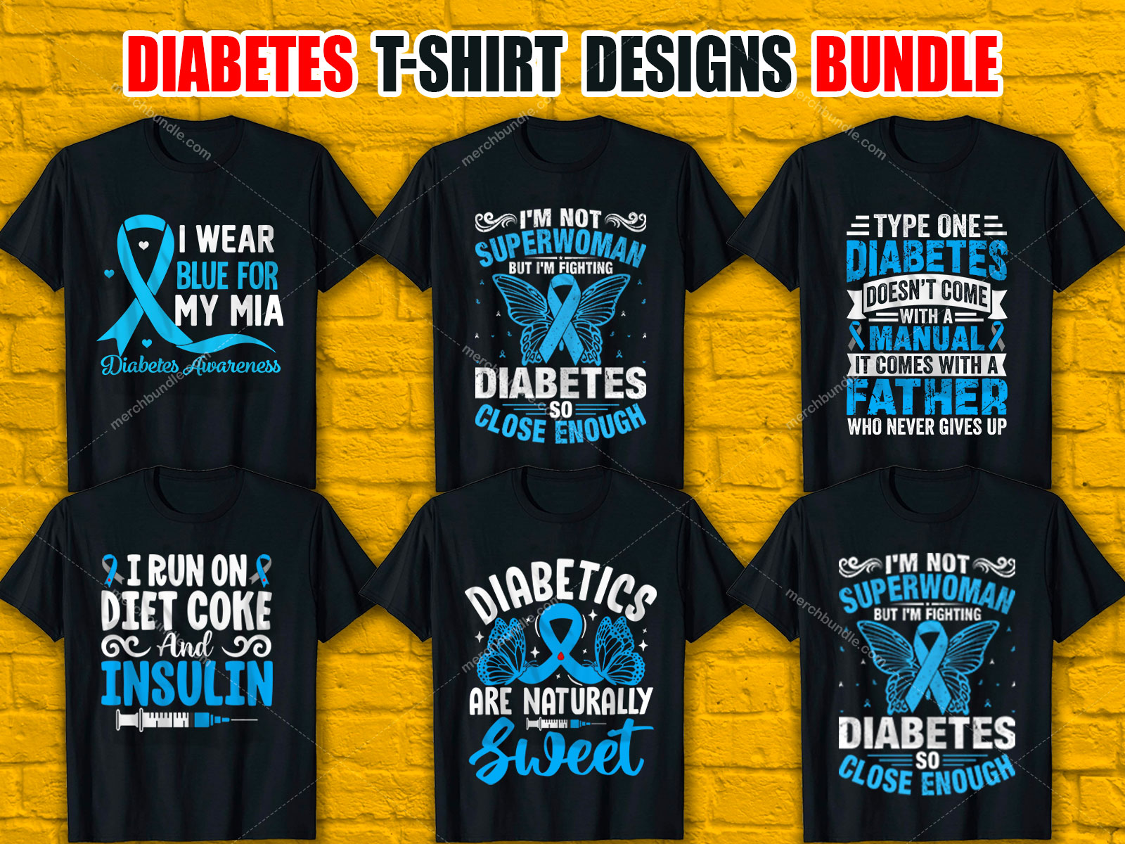 National Diabetes Month T-Shirt Designs Bundle V.3