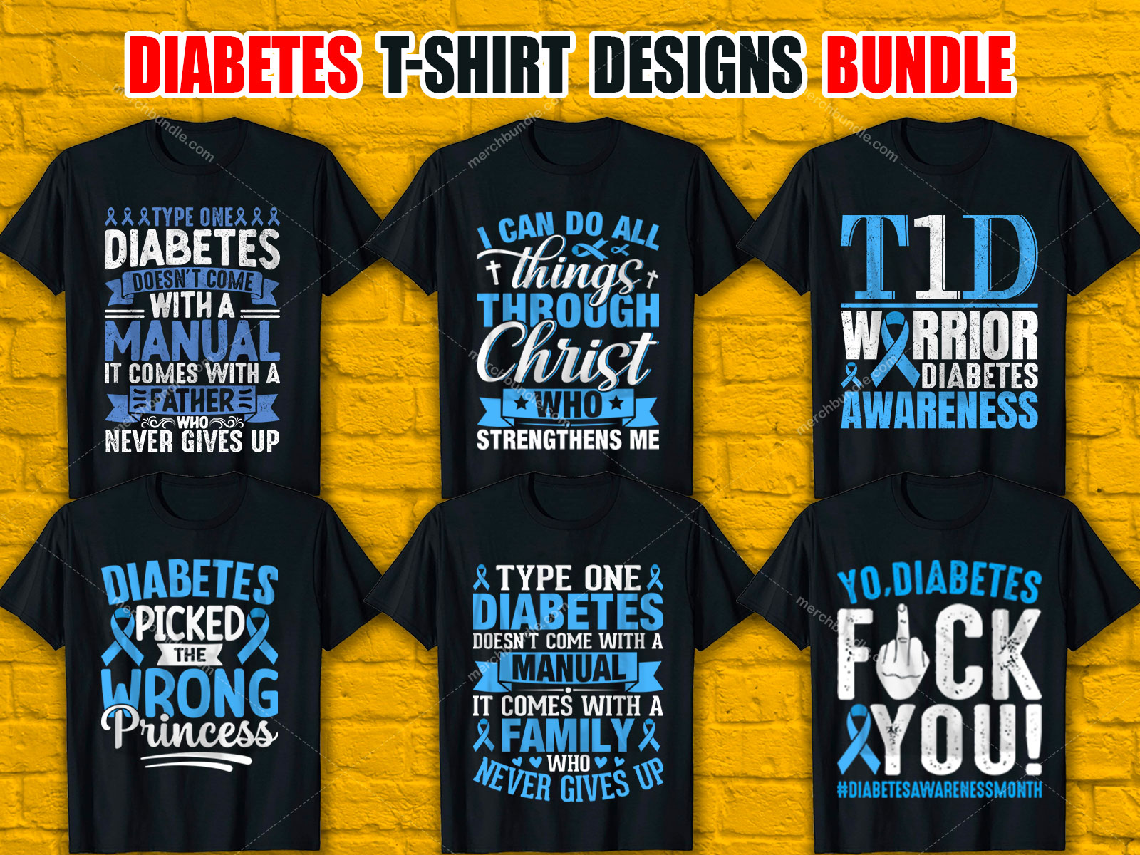 National Diabetes Month T-Shirt Designs Bundle V.3