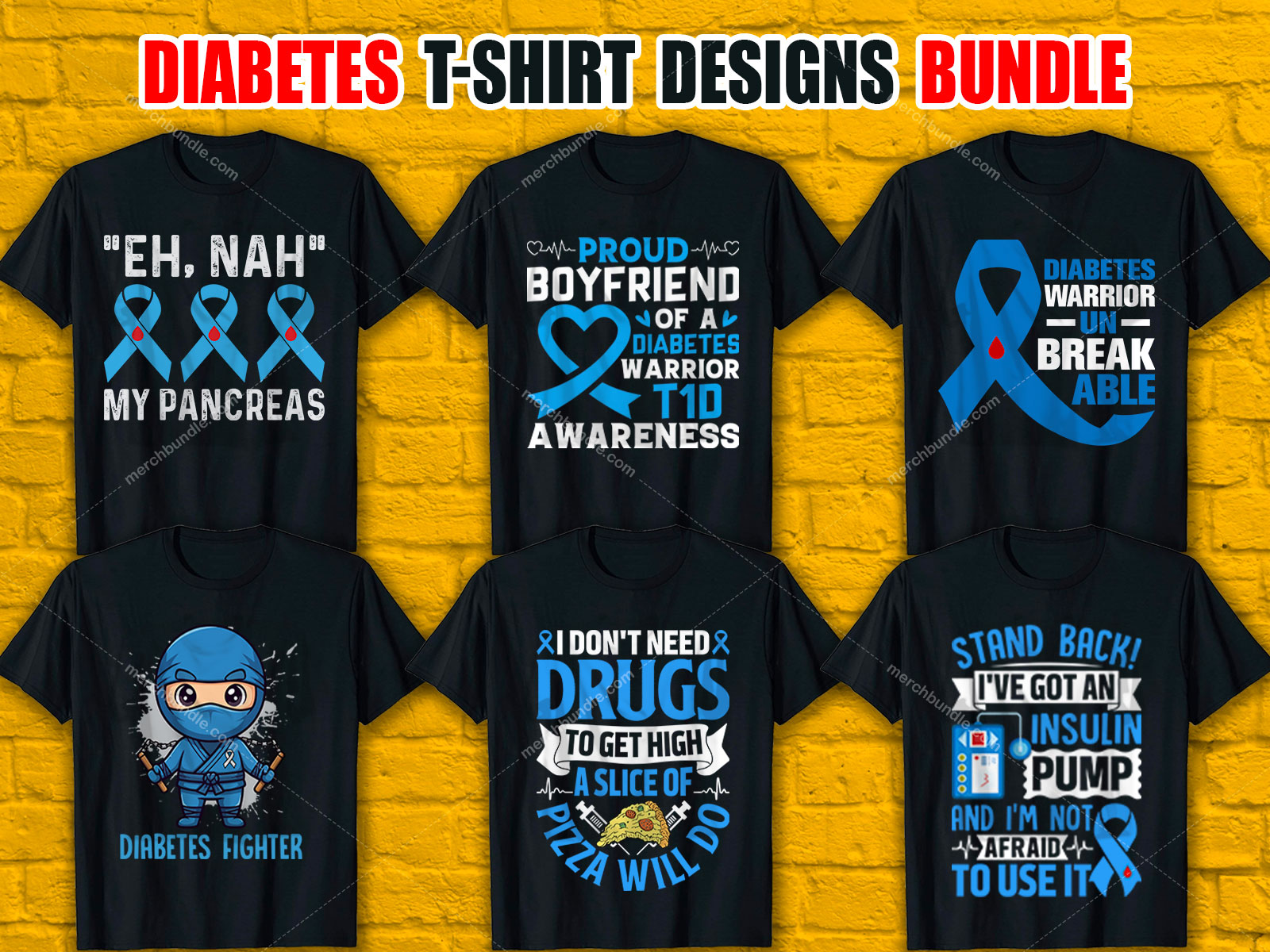 National Diabetes Month T-Shirt Designs Bundle V.3