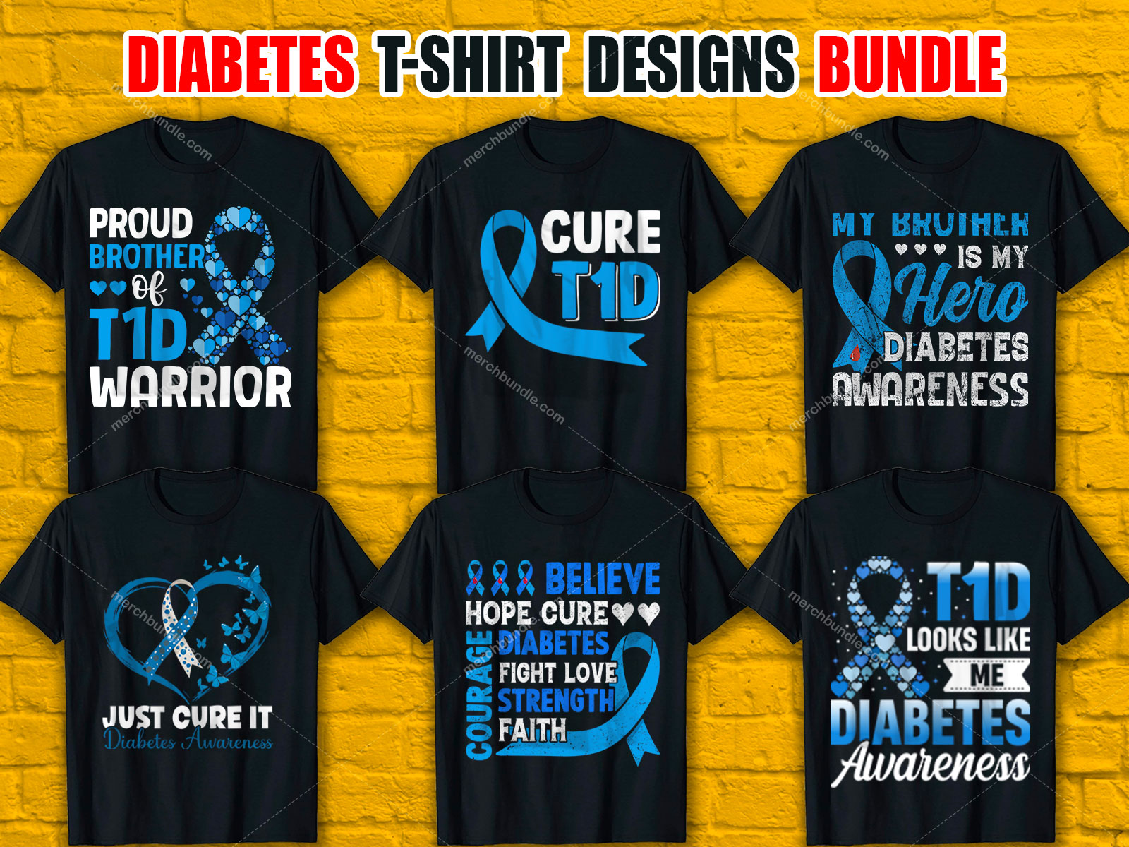 National Diabetes Month T-Shirt Designs Bundle V.3