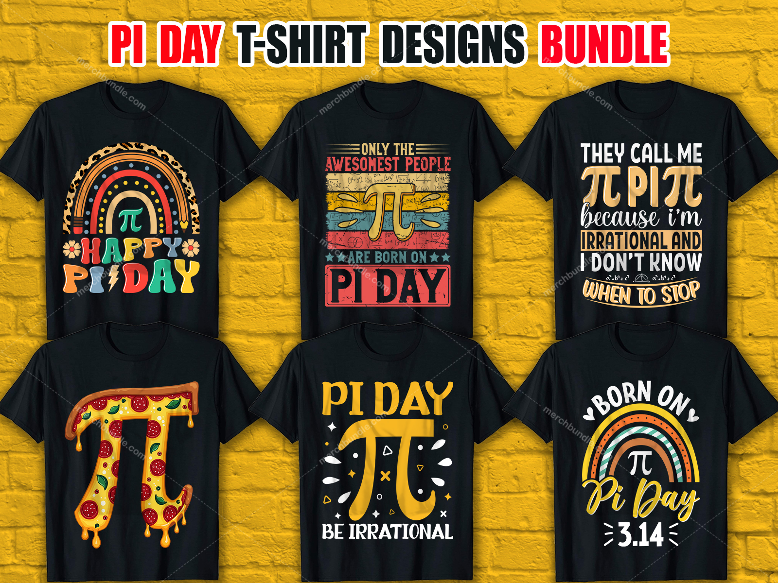 Pi Day T-Shirt Designs Bundle V.1