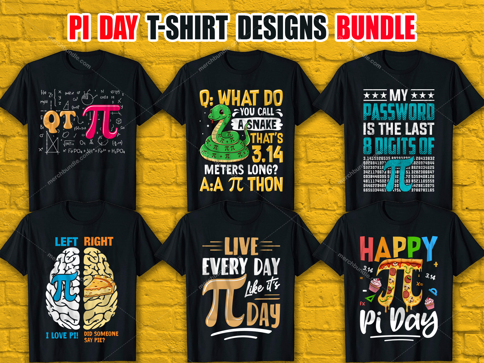 Pi Day T-Shirt Designs Bundle V.1