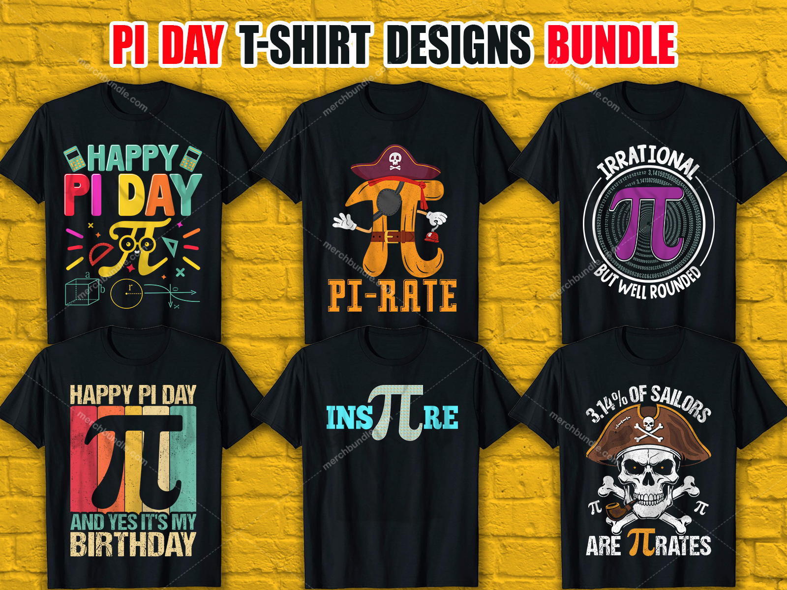 Pi Day T-Shirt Designs Bundle V.1