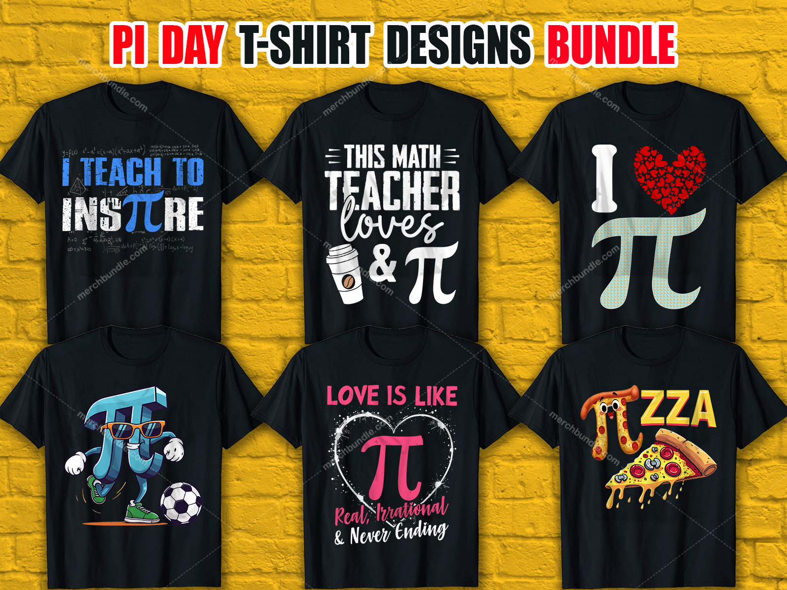 Pi Day T-Shirt Designs Bundle V.1