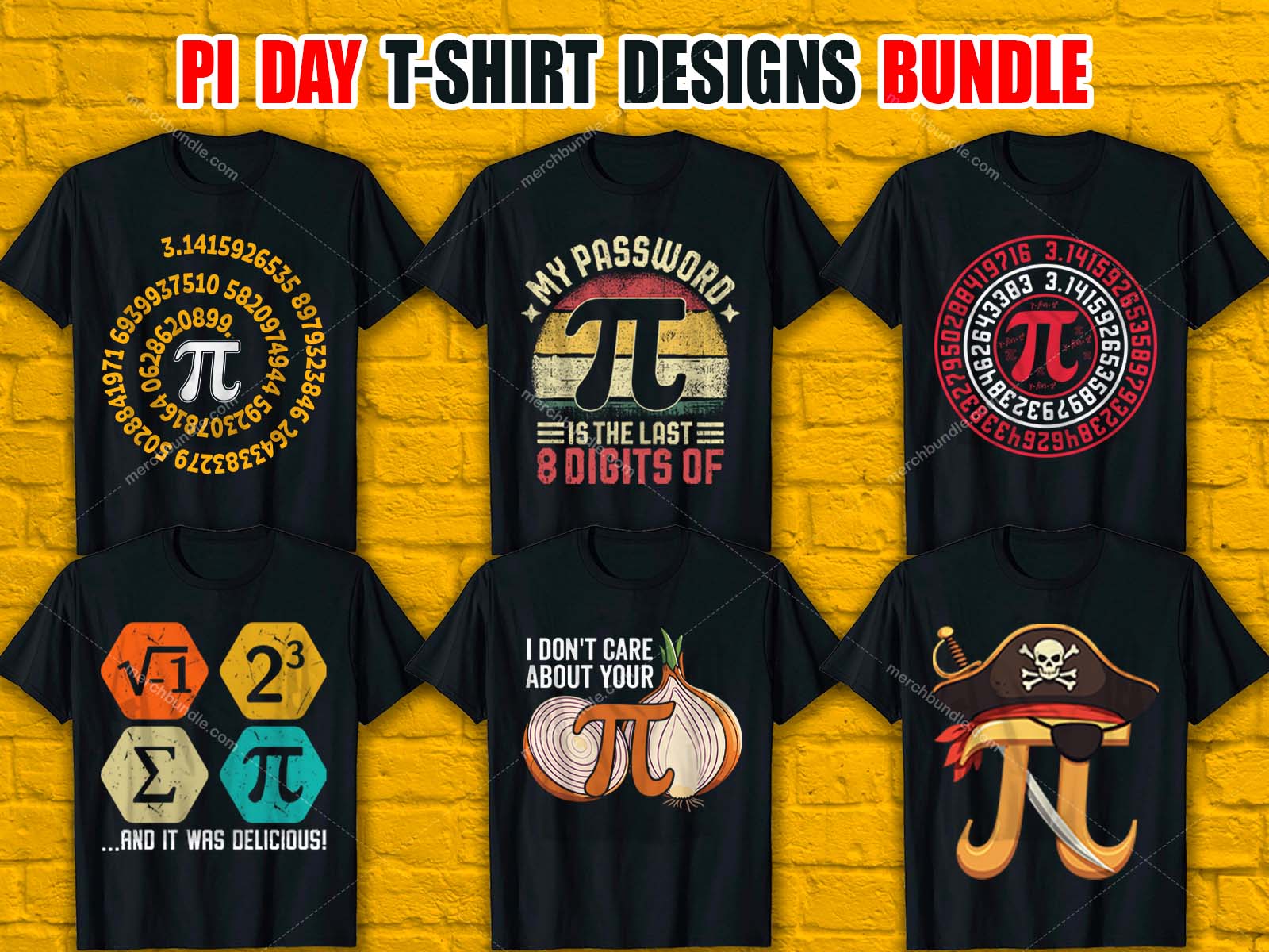 Pi Day T-Shirt Designs Bundle V.1