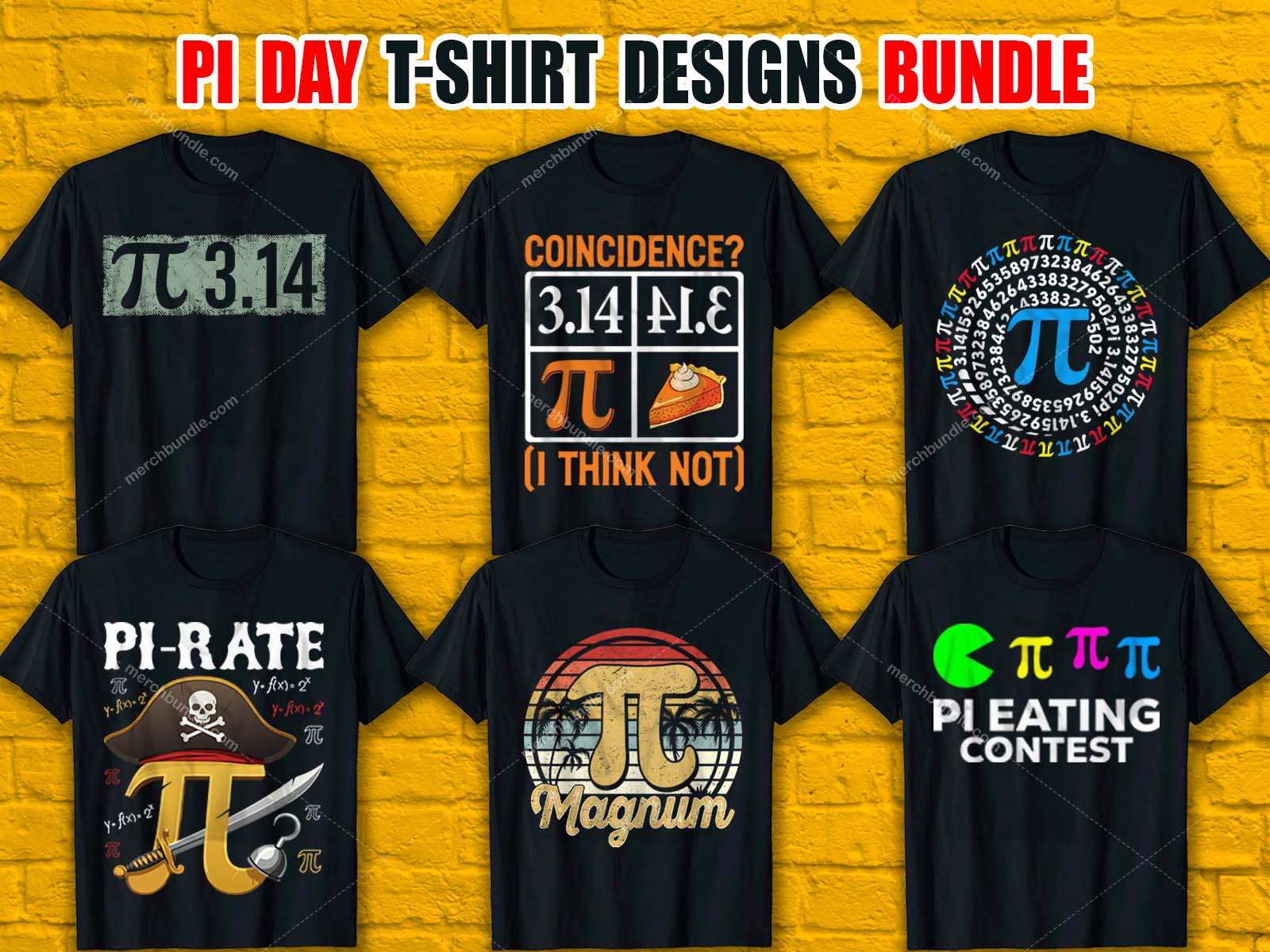 Pi Day T-Shirt Designs Bundle V.1