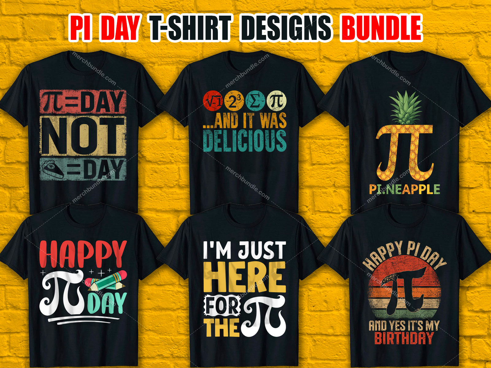 Pi Day T-Shirt Designs Bundle V.2