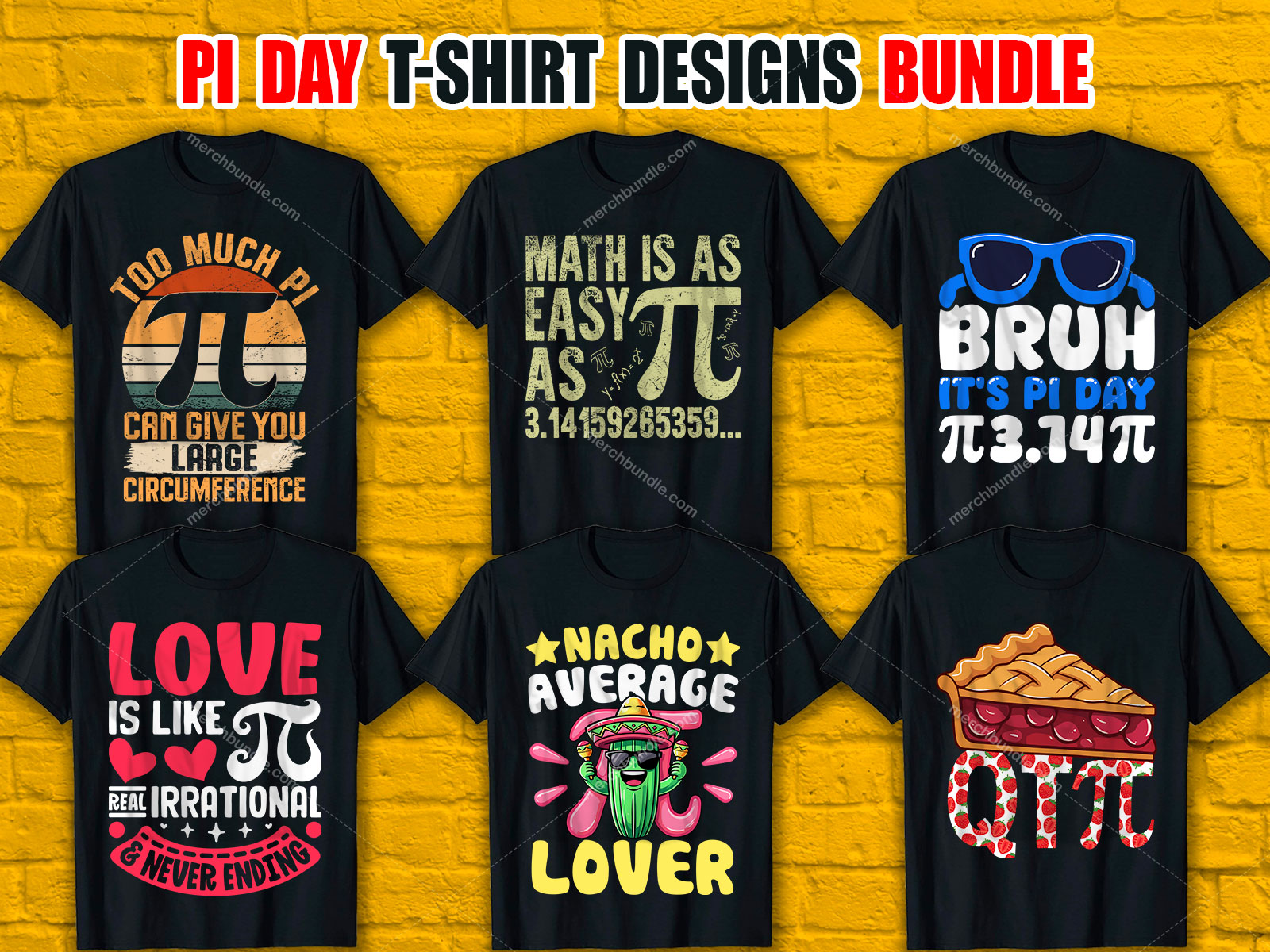 Pi Day T-Shirt Designs Bundle V.2