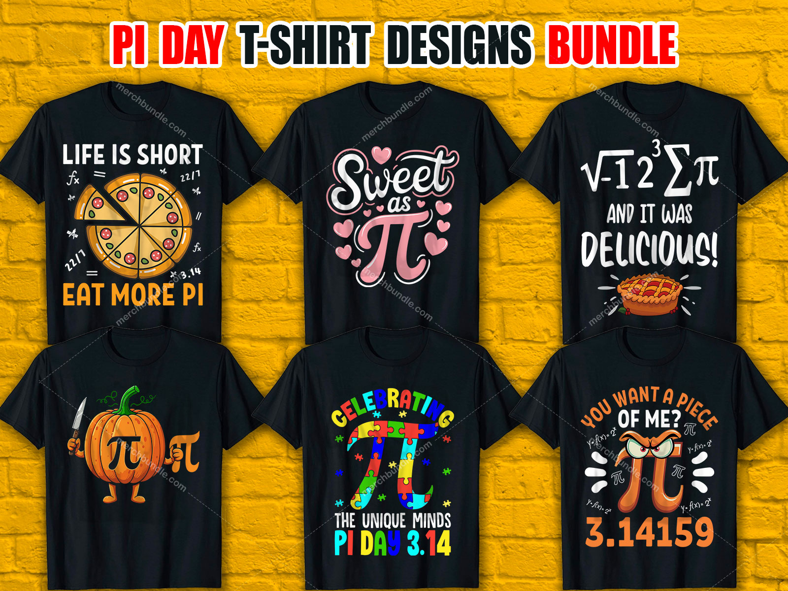 Pi Day T-Shirt Designs Bundle V.2