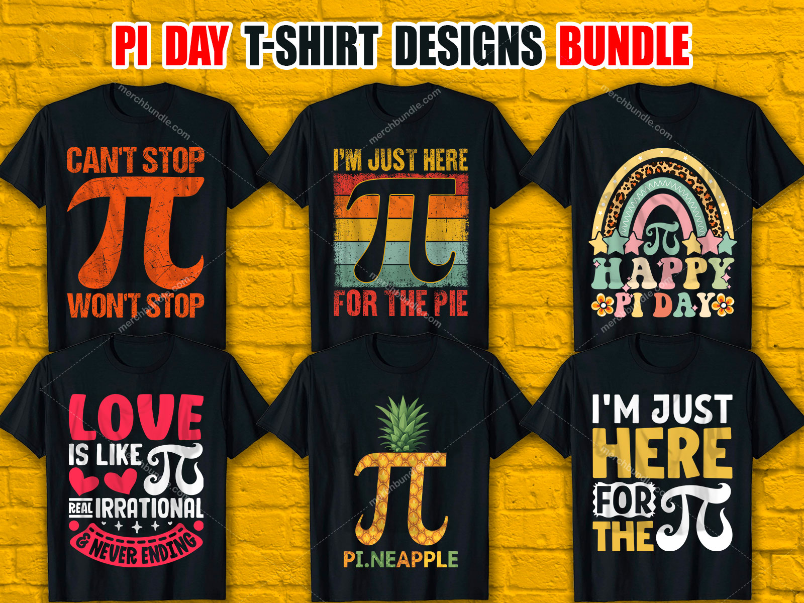 Pi Day T-Shirt Designs Bundle V.2