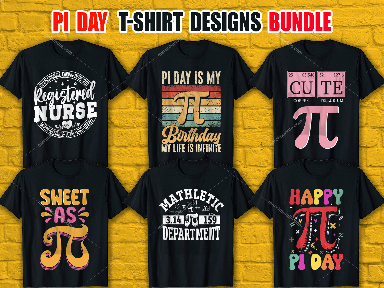 Pi Day T-Shirt Designs Bundle V.2