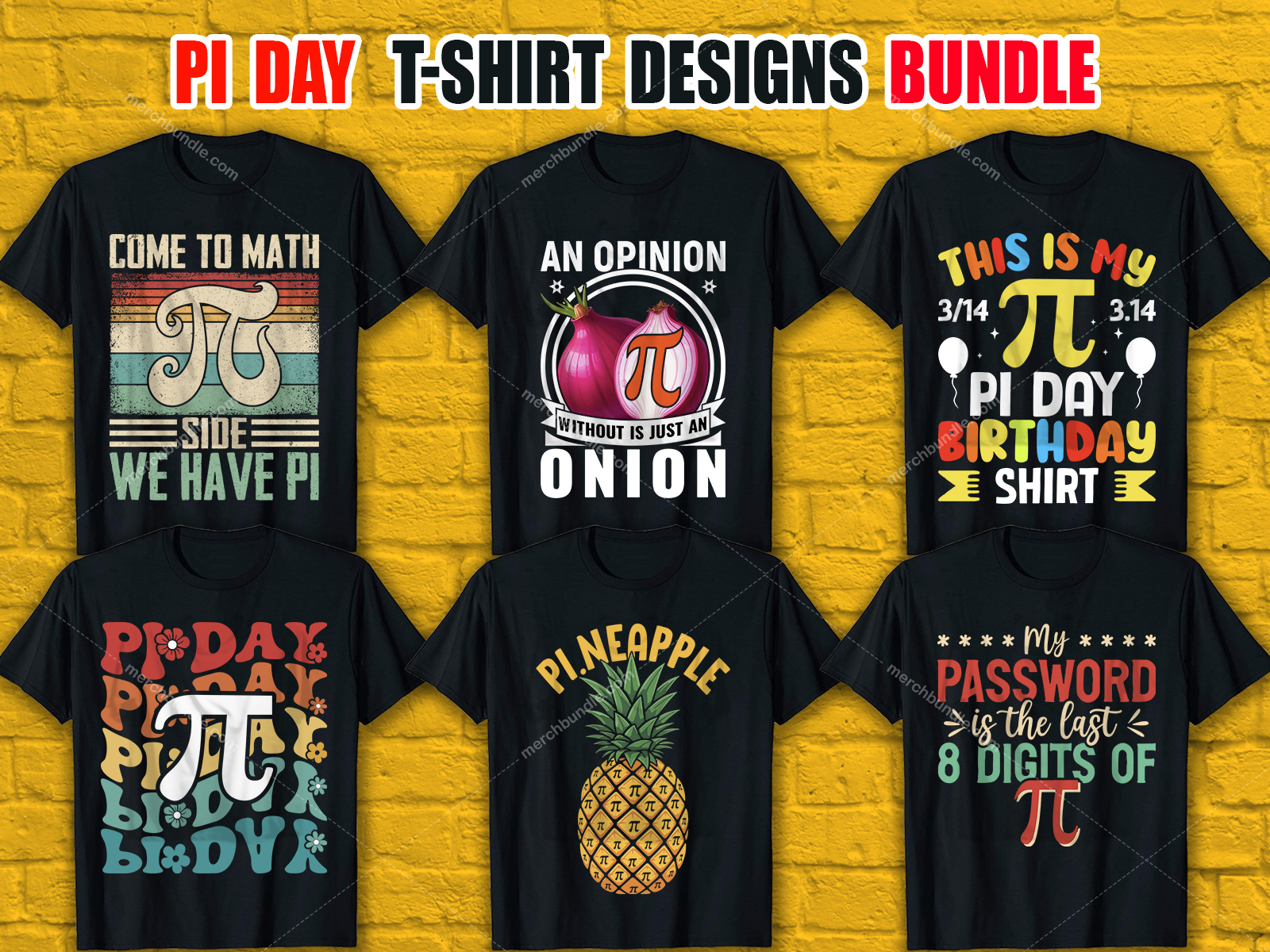 Pi Day T-Shirt Designs Bundle V.2