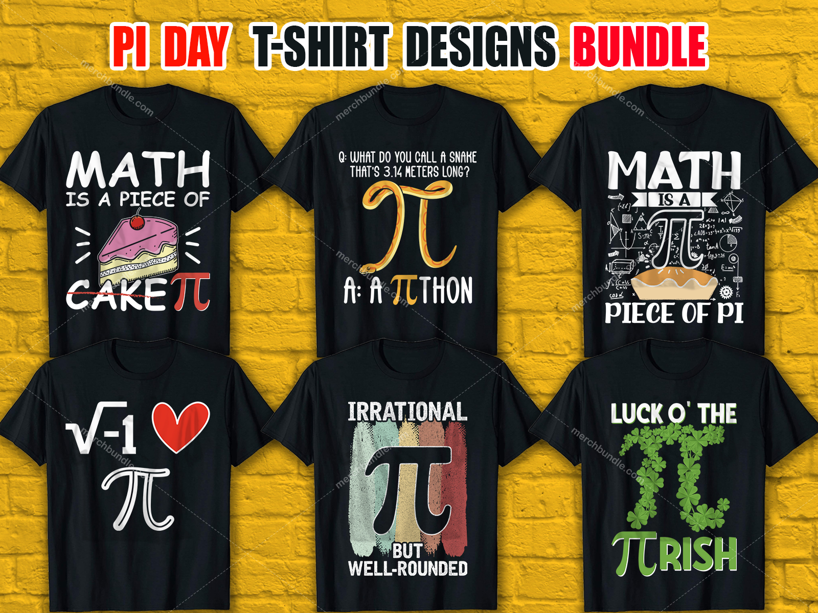 Pi Day T-Shirt Designs Bundle V.2