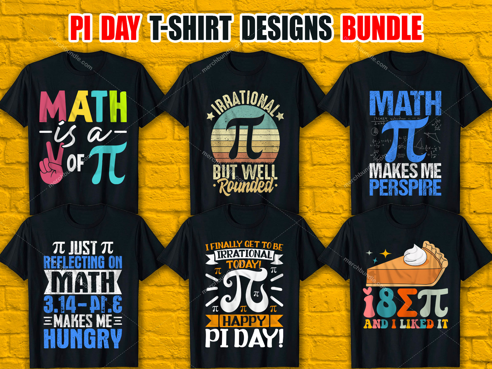 Pi Day T-Shirt Designs Bundle V.3